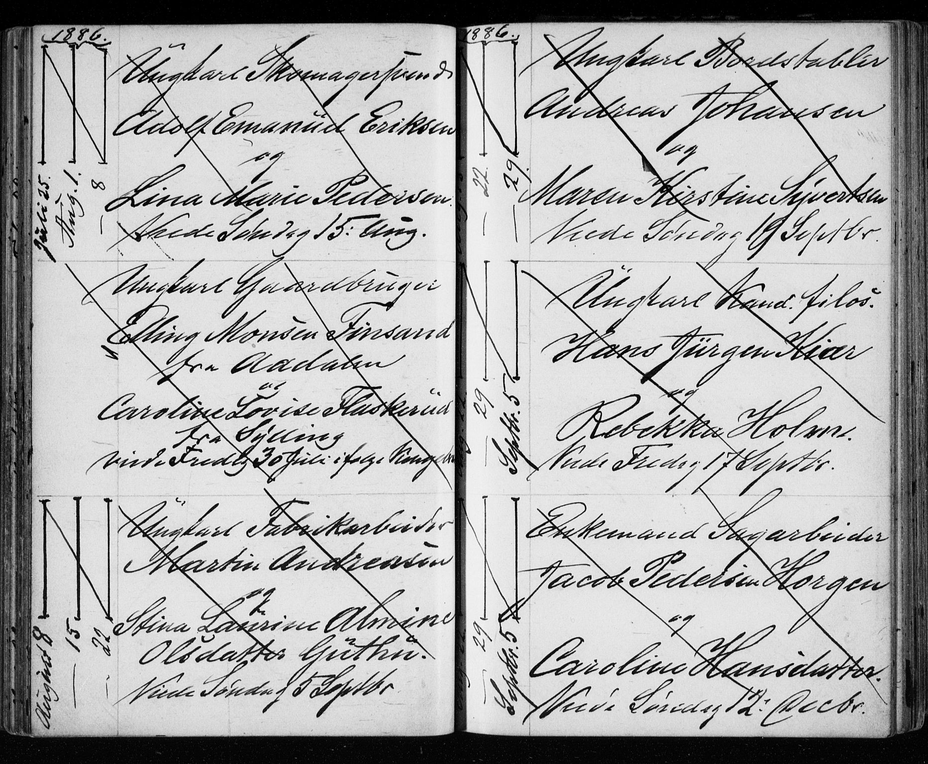 Bragernes kirkebøker, AV/SAKO-A-6/H/Ha/L0006: Banns register no. 6, 1873-1896