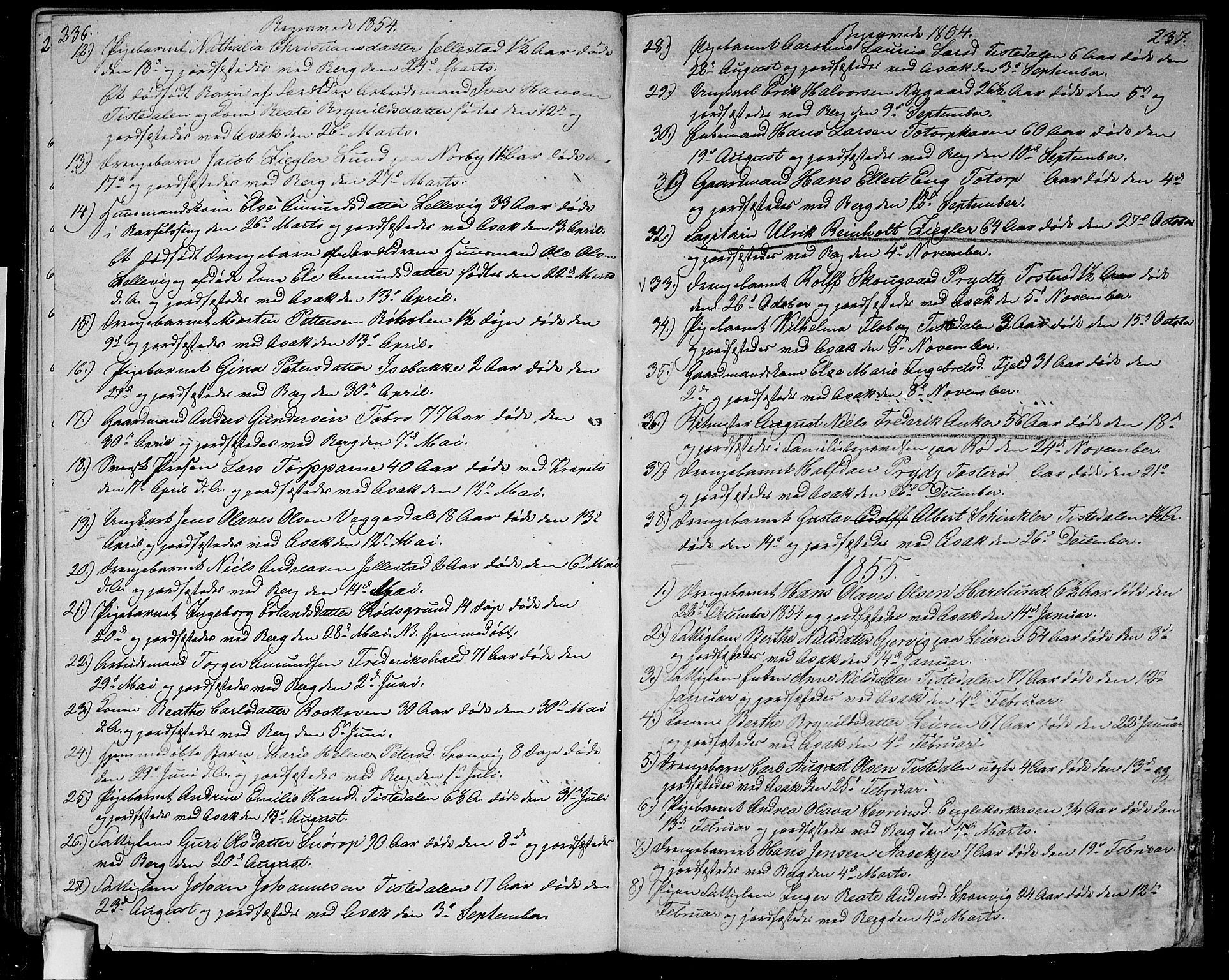 Berg prestekontor Kirkebøker, AV/SAO-A-10902/G/Ga/L0003: Parish register (copy) no.  I 3, 1850-1866, p. 236-237