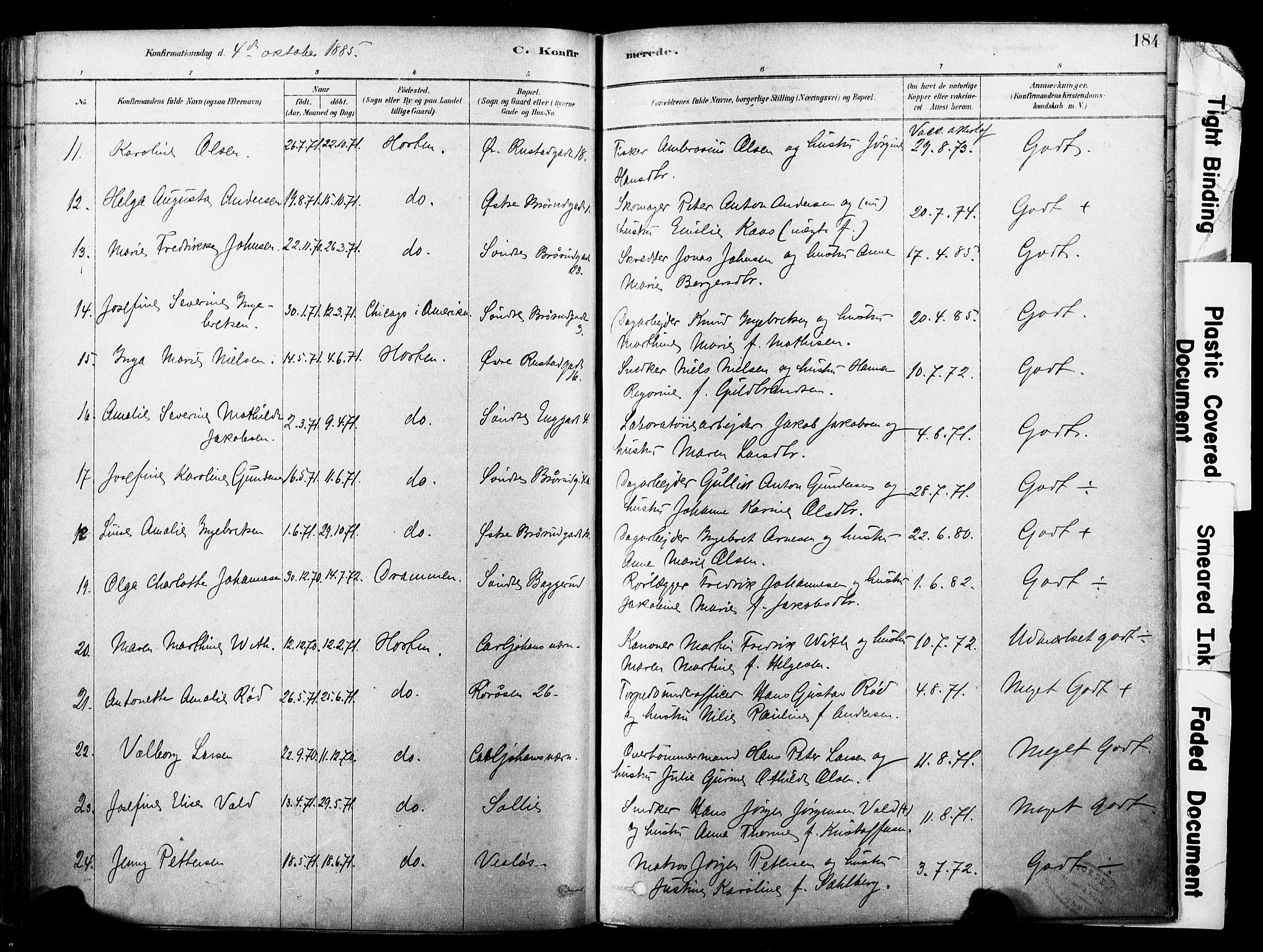 Horten kirkebøker, AV/SAKO-A-348/F/Fa/L0003: Parish register (official) no. 3, 1878-1887, p. 184