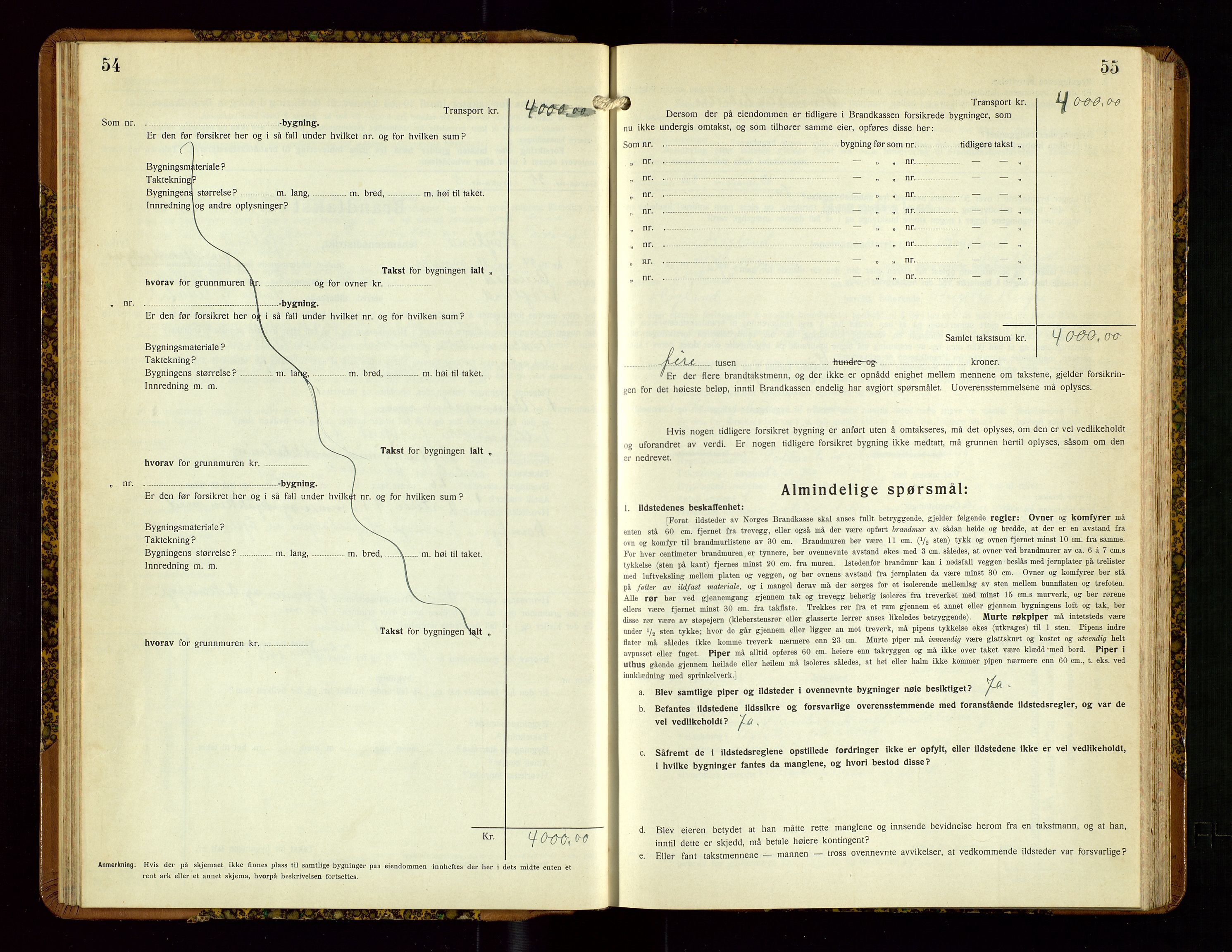 Høyland/Sandnes lensmannskontor, AV/SAST-A-100166/Gob/L0005: "Brandtakstprotokoll", 1933-1936, p. 54-55