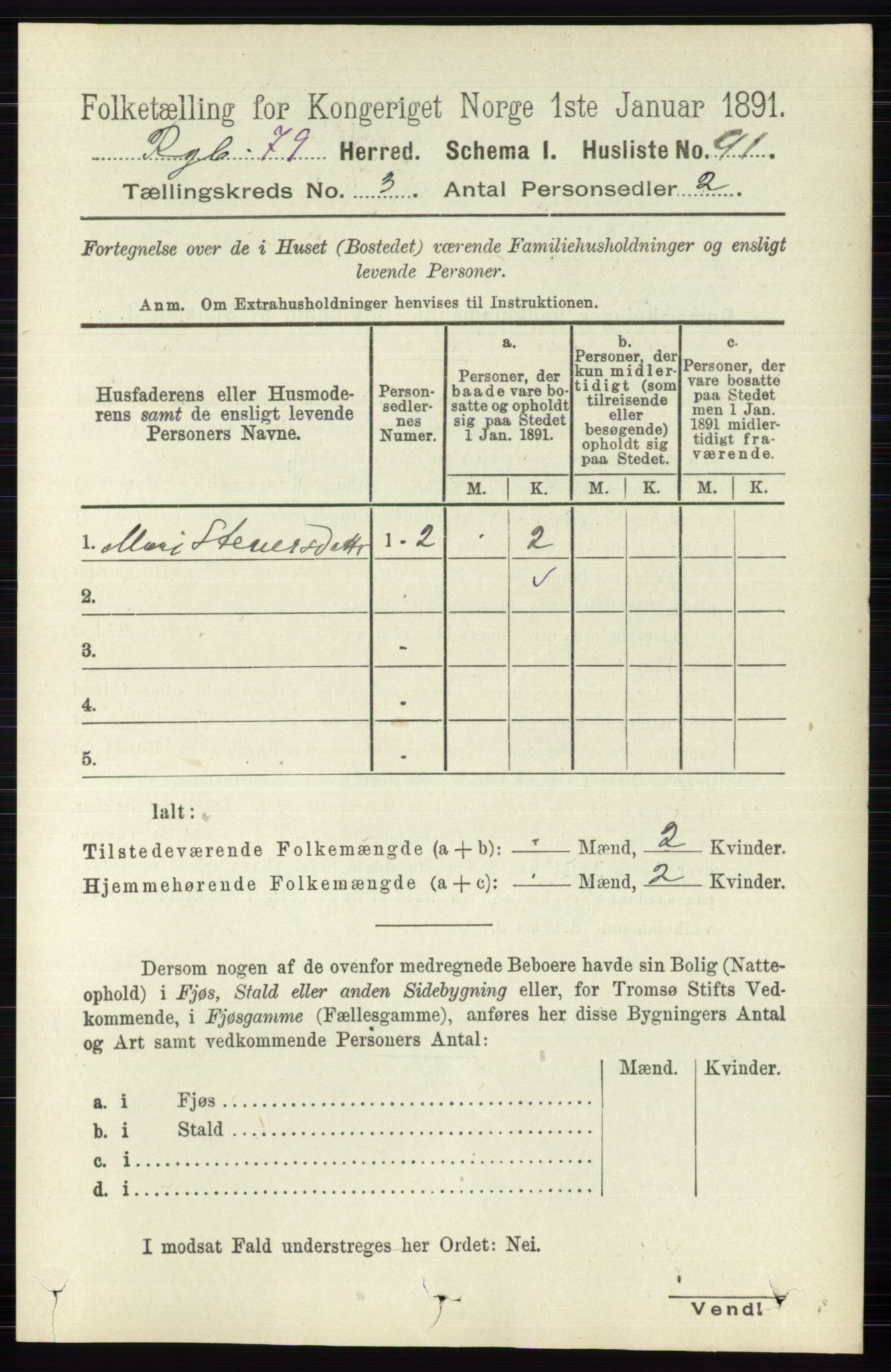 RA, 1891 census for 0520 Ringebu, 1891, p. 717