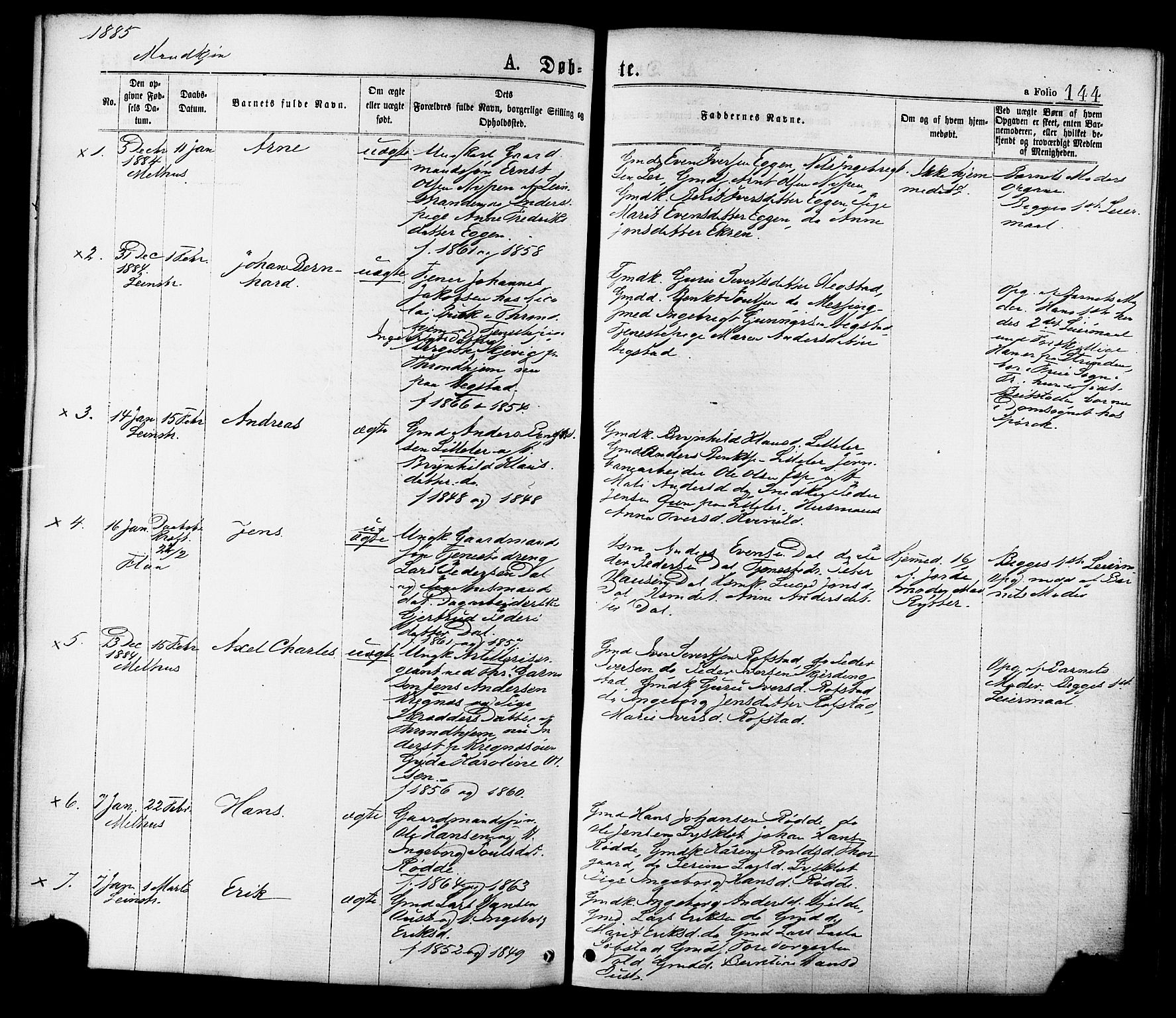 Ministerialprotokoller, klokkerbøker og fødselsregistre - Sør-Trøndelag, SAT/A-1456/691/L1079: Parish register (official) no. 691A11, 1873-1886, p. 144