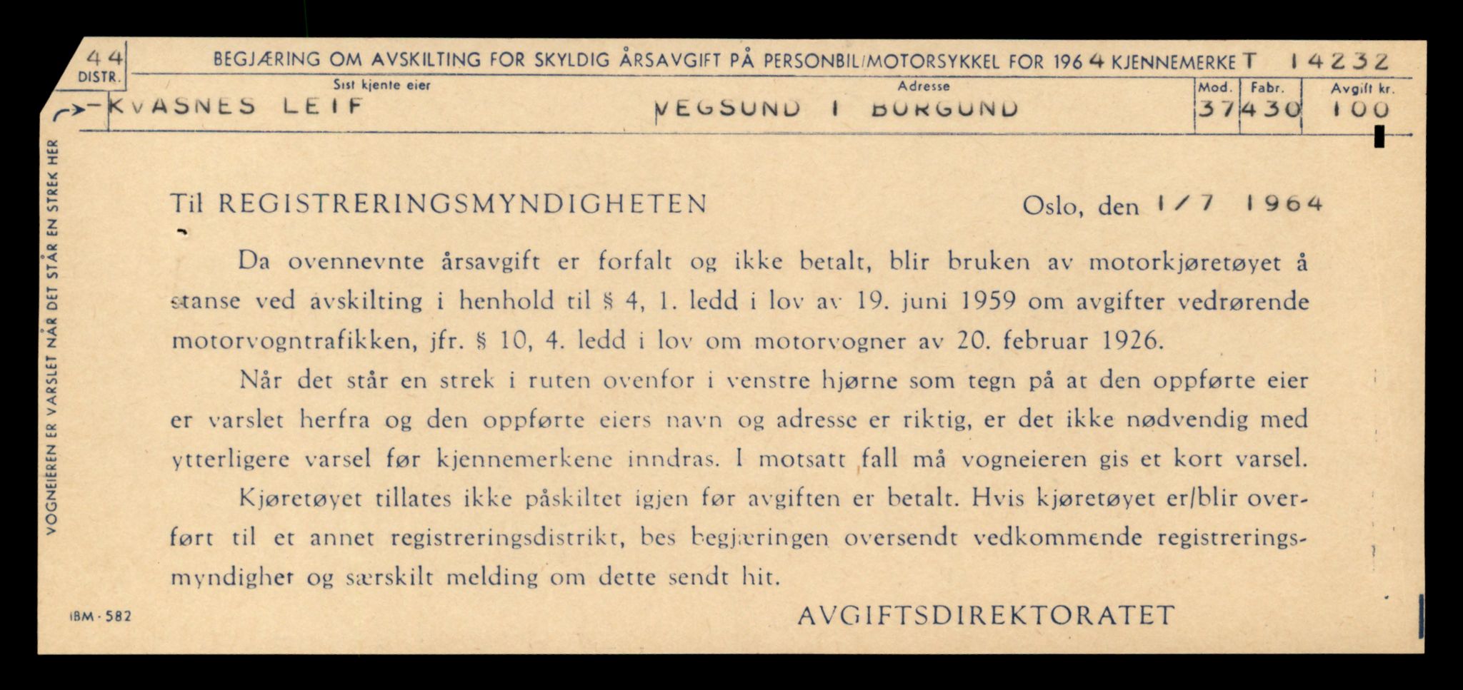 Møre og Romsdal vegkontor - Ålesund trafikkstasjon, AV/SAT-A-4099/F/Fe/L0044: Registreringskort for kjøretøy T 14205 - T 14319, 1927-1998, p. 782