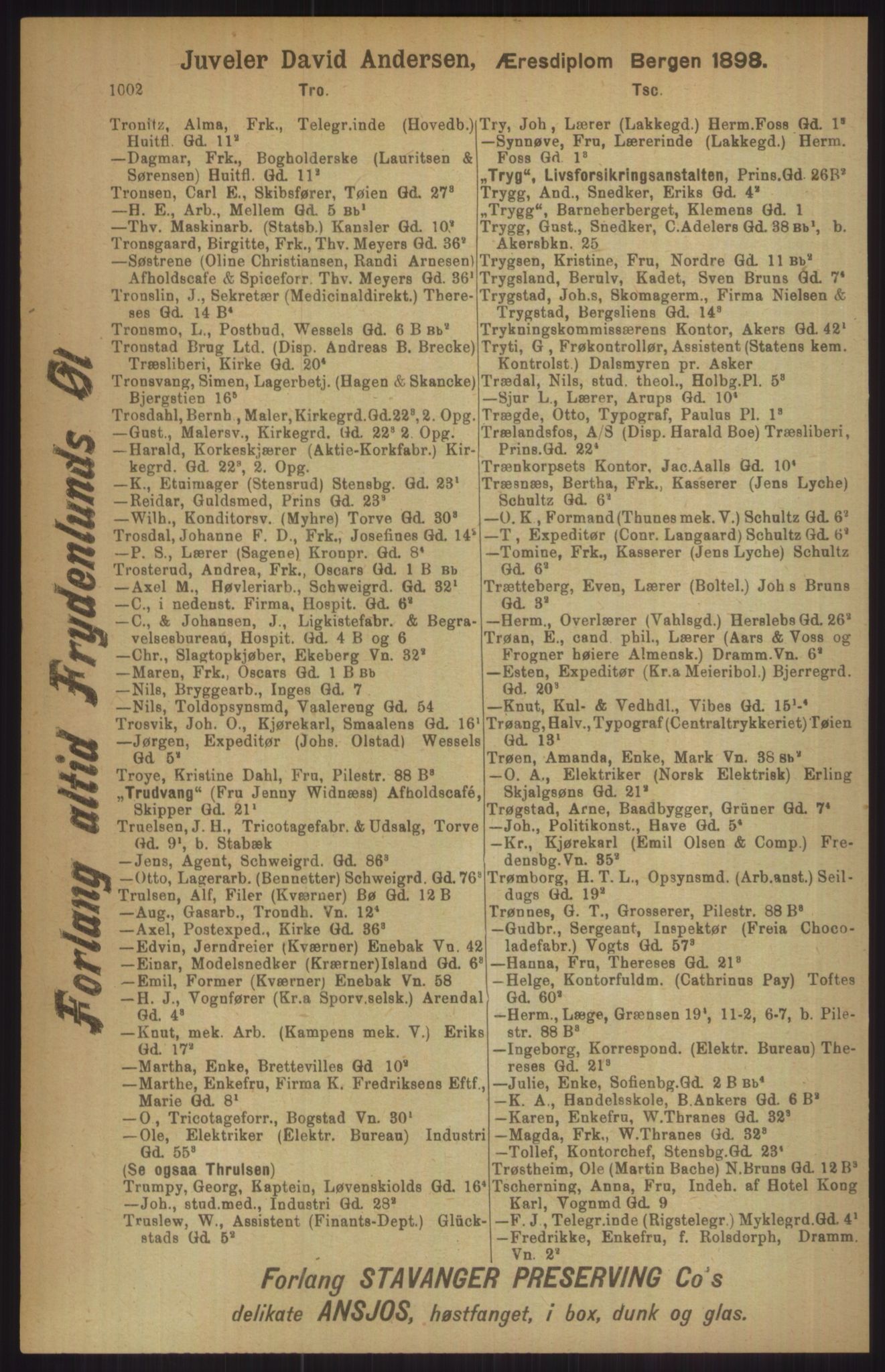 Kristiania/Oslo adressebok, PUBL/-, 1911, p. 1002