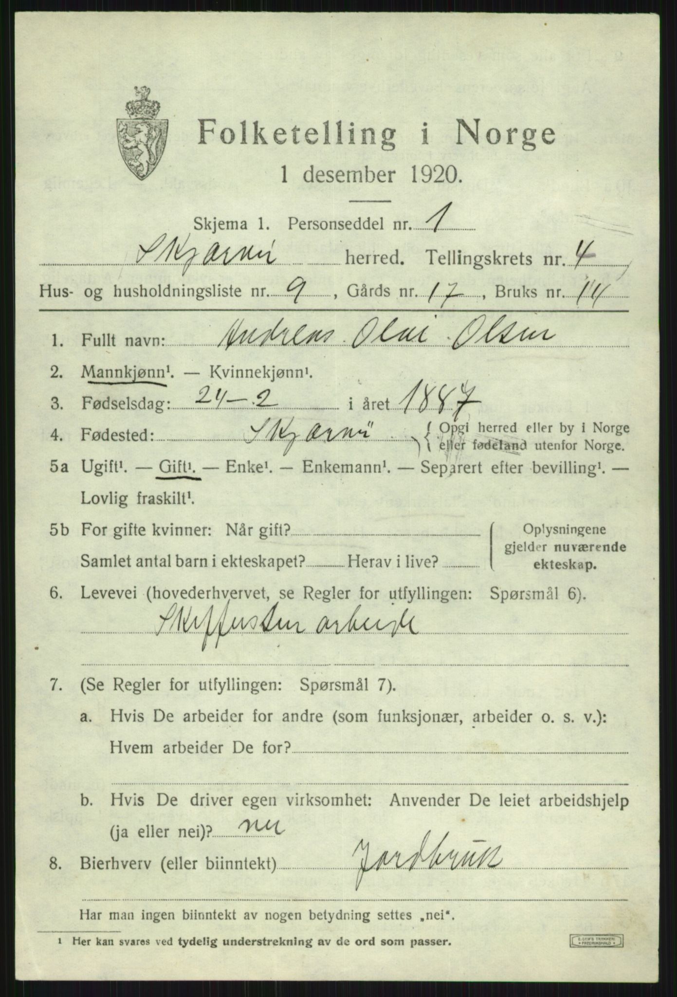 SATØ, 1920 census for Skjervøy, 1920, p. 2531