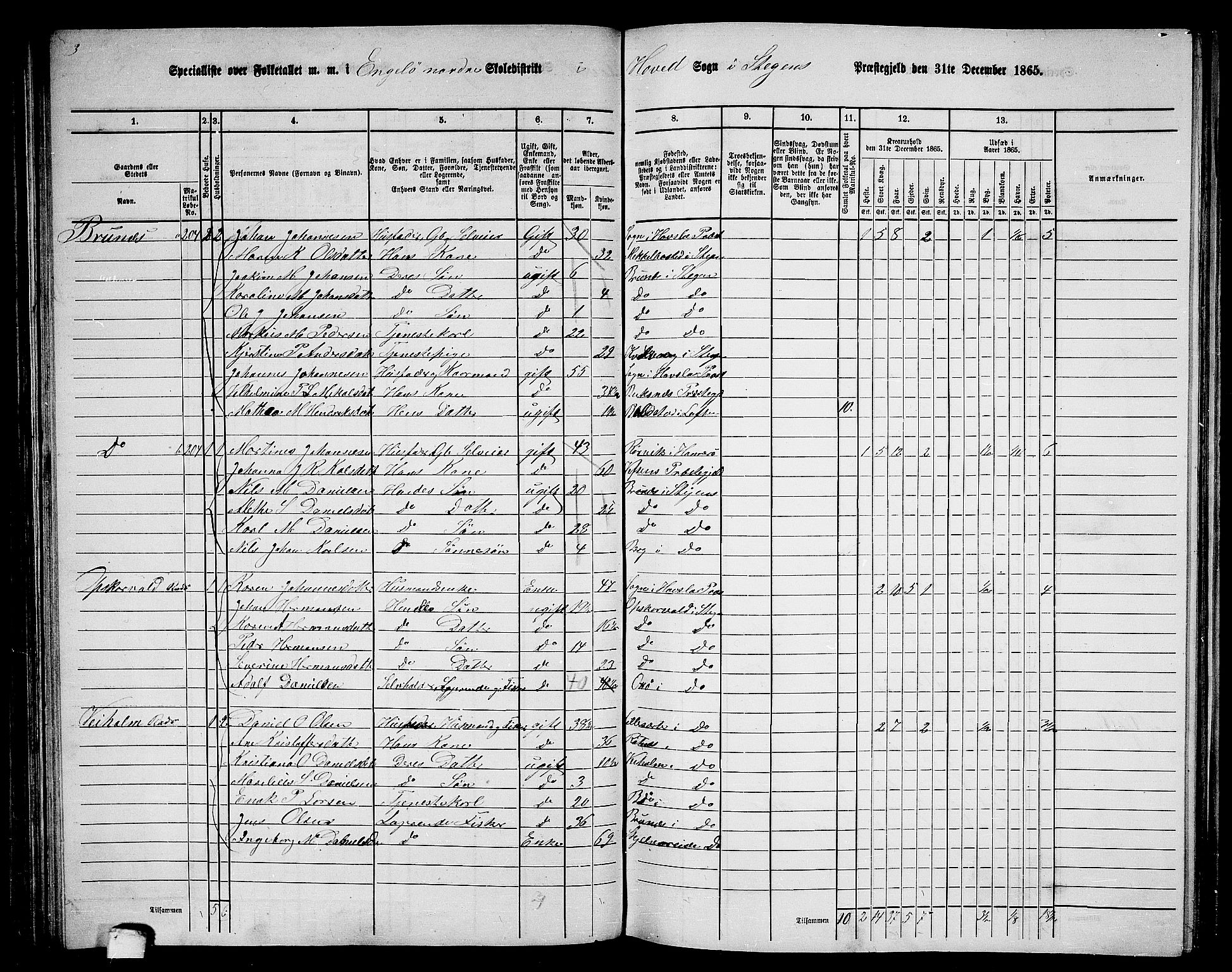 RA, 1865 census for Steigen, 1865, p. 74