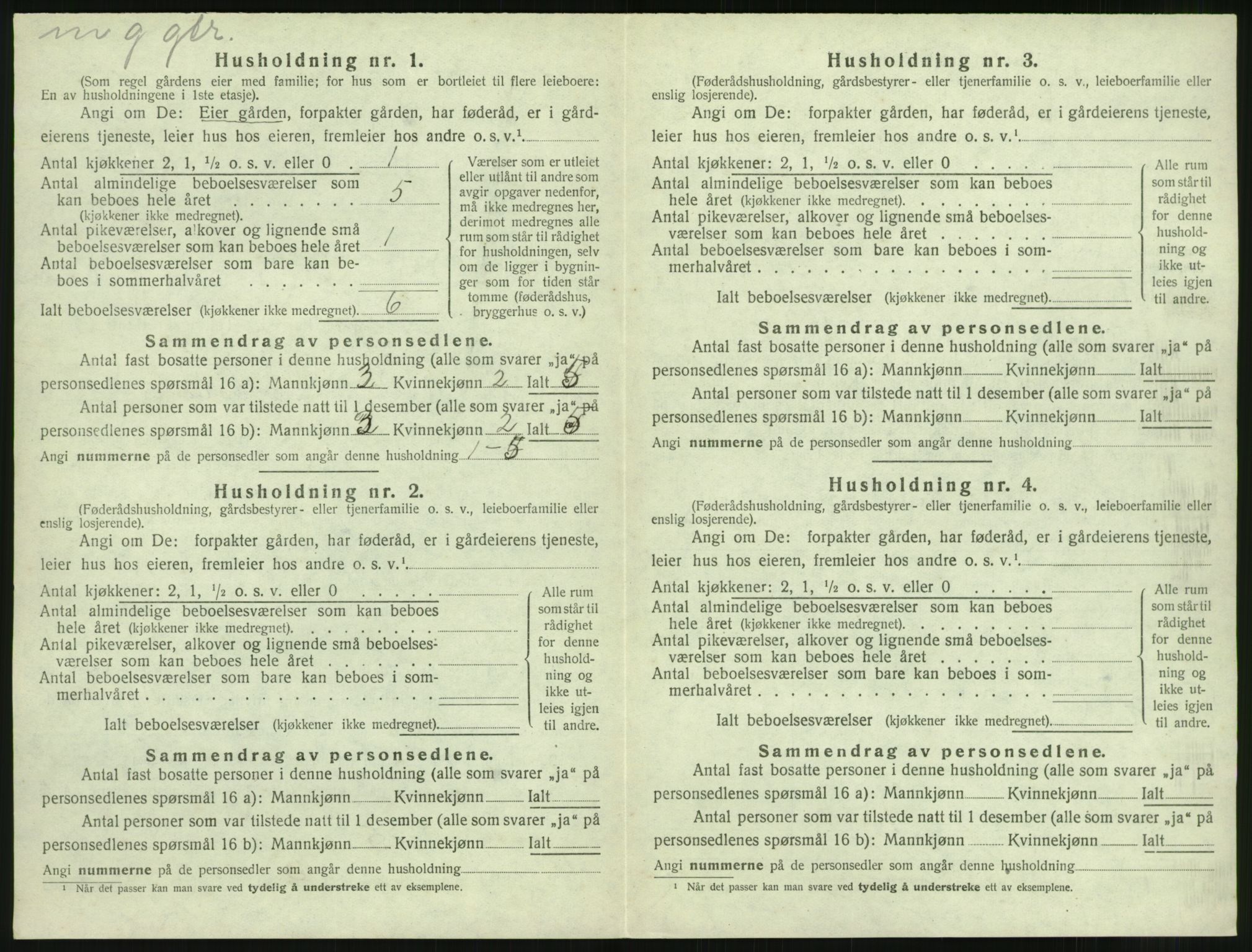 SAST, 1920 census for Klepp, 1920, p. 1169