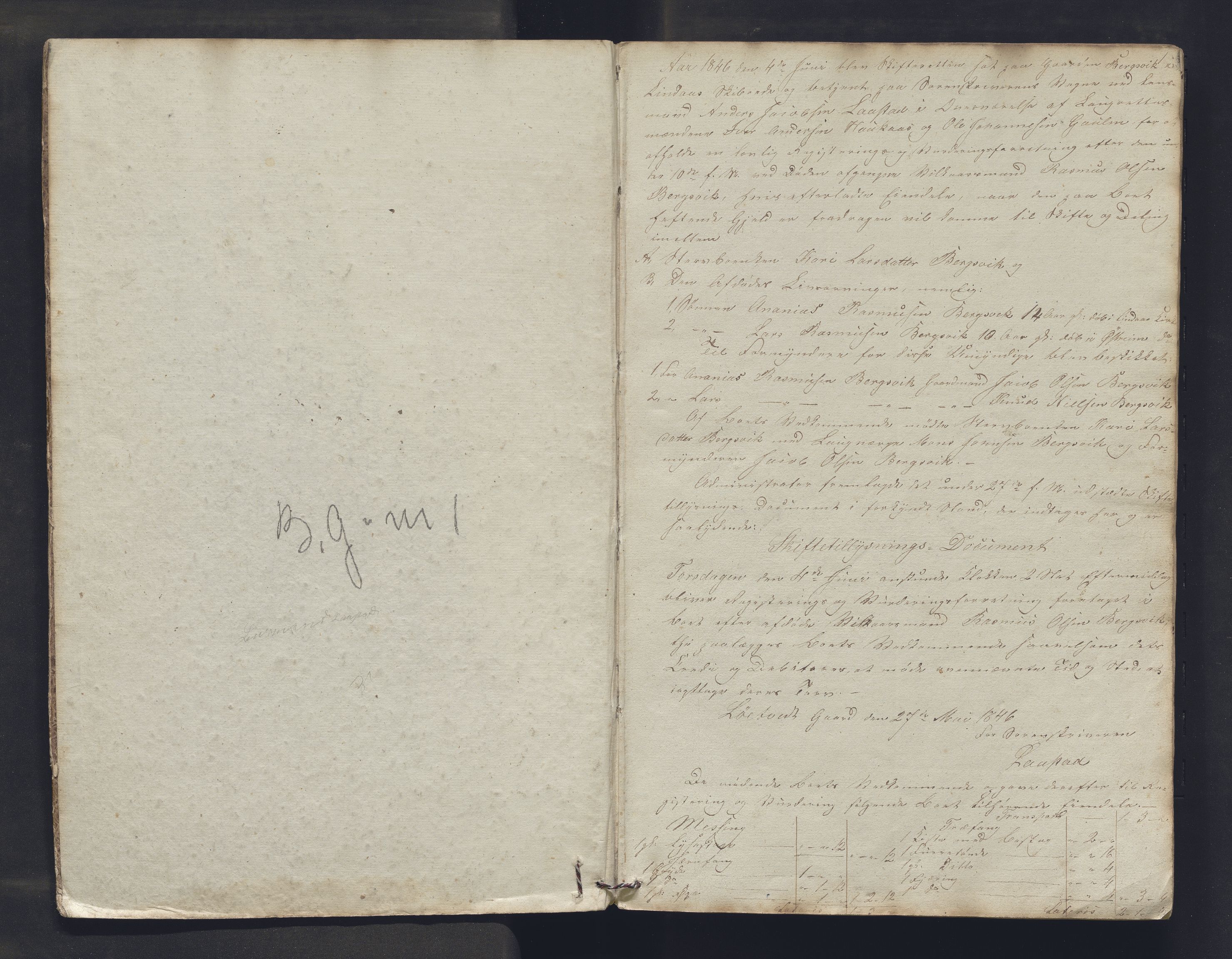 Nordhordland sorenskrivar, AV/SAB-A-2901/1/H/Hb/L0015: Registreringsprotokollar, 1846-1850, p. 1