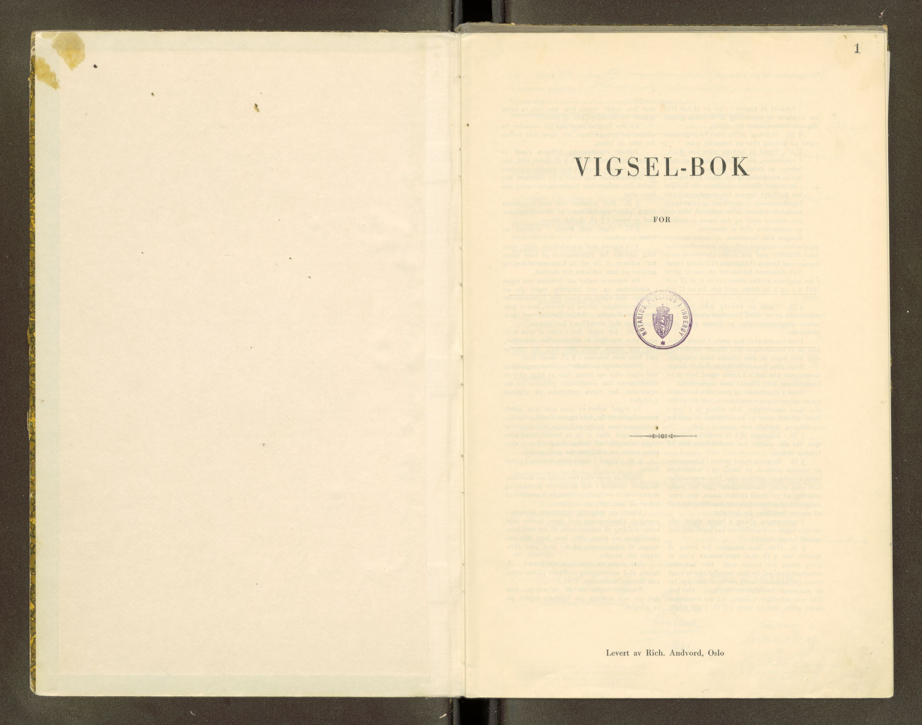 Inderøy sorenskriveri, AV/SAT-A-4147/1/6/6D/L0002: Vigselbok, 1942-1943, p. 1