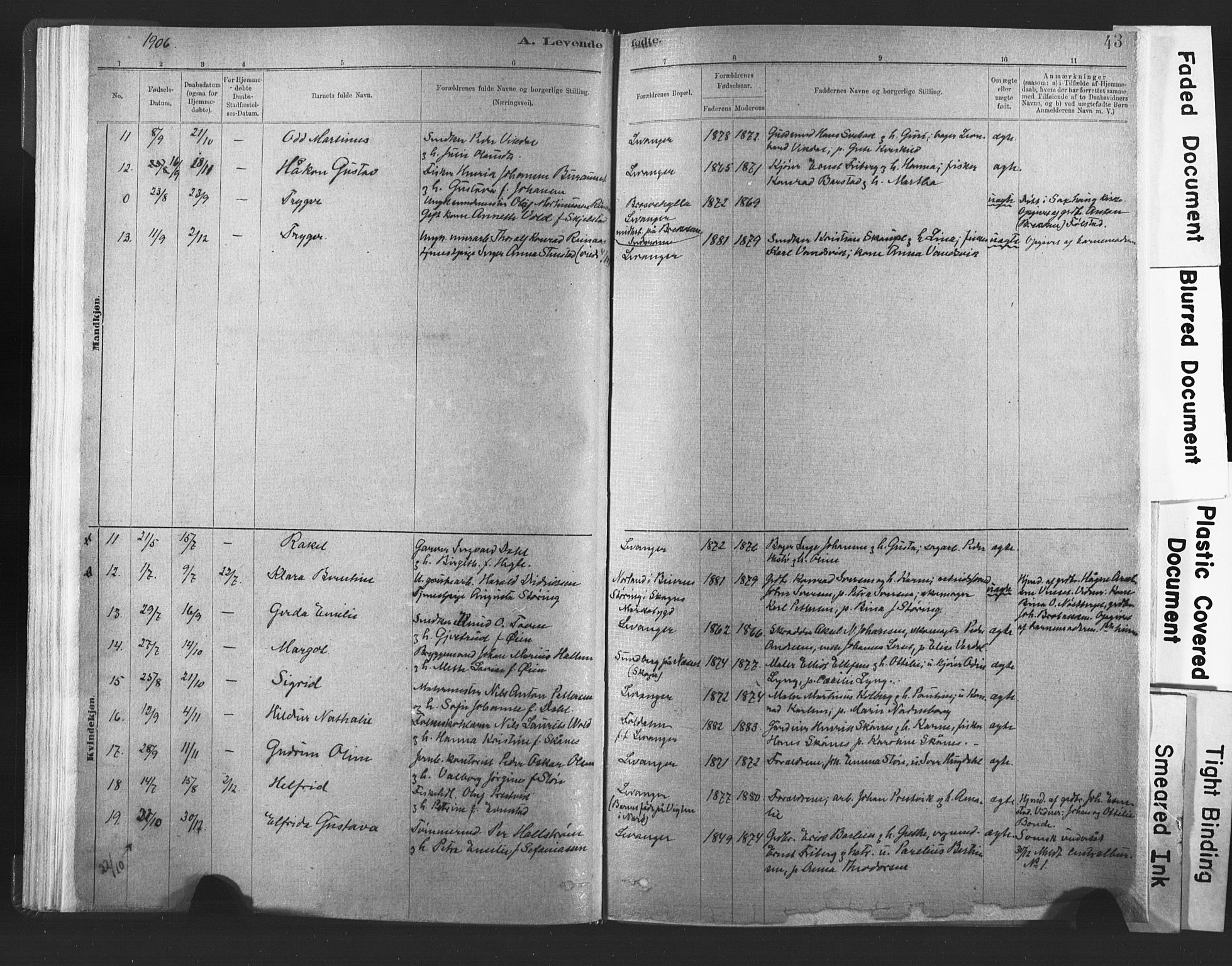 Ministerialprotokoller, klokkerbøker og fødselsregistre - Nord-Trøndelag, SAT/A-1458/720/L0189: Parish register (official) no. 720A05, 1880-1911, p. 43