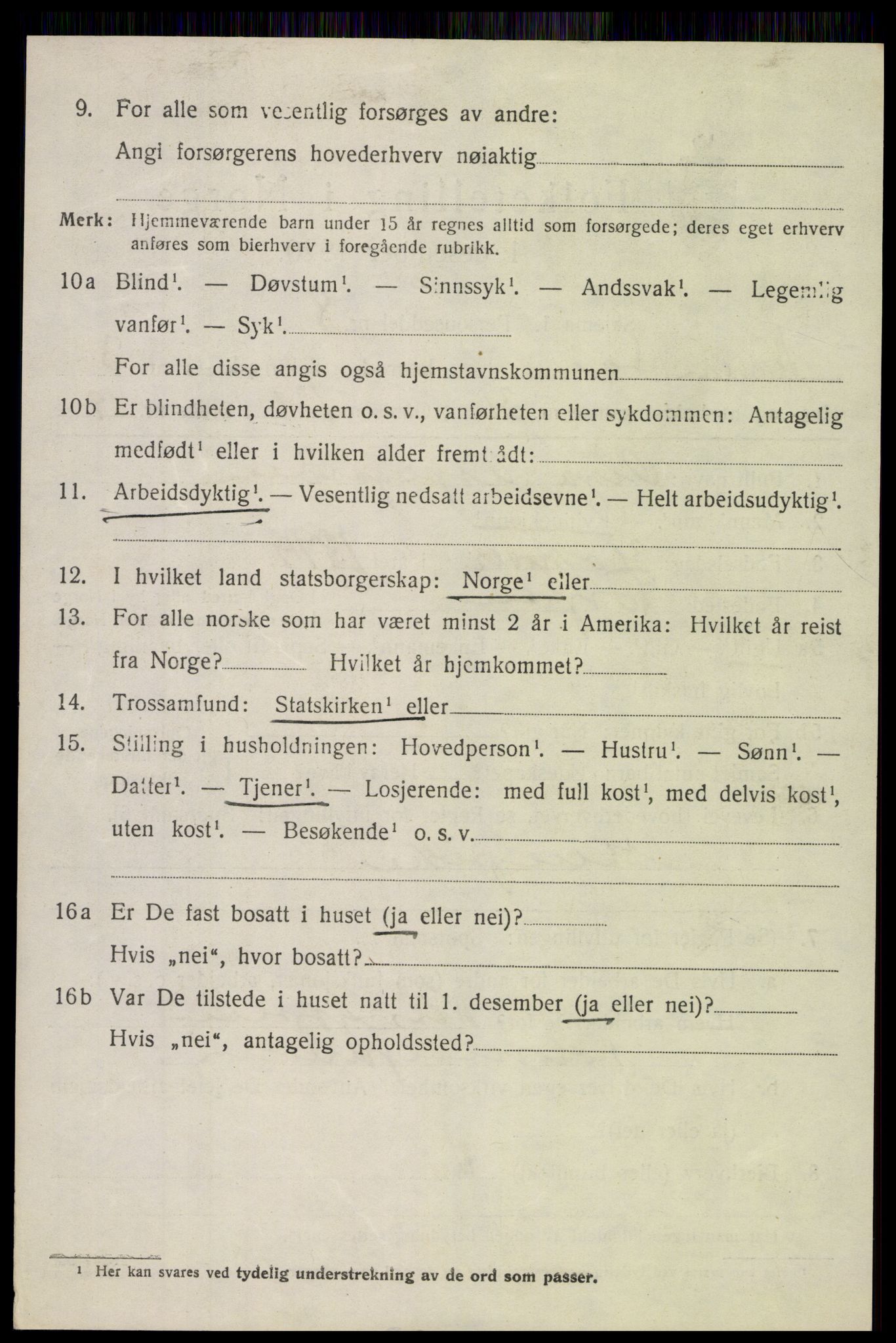 SAH, 1920 census for Nordre Land, 1920, p. 2639