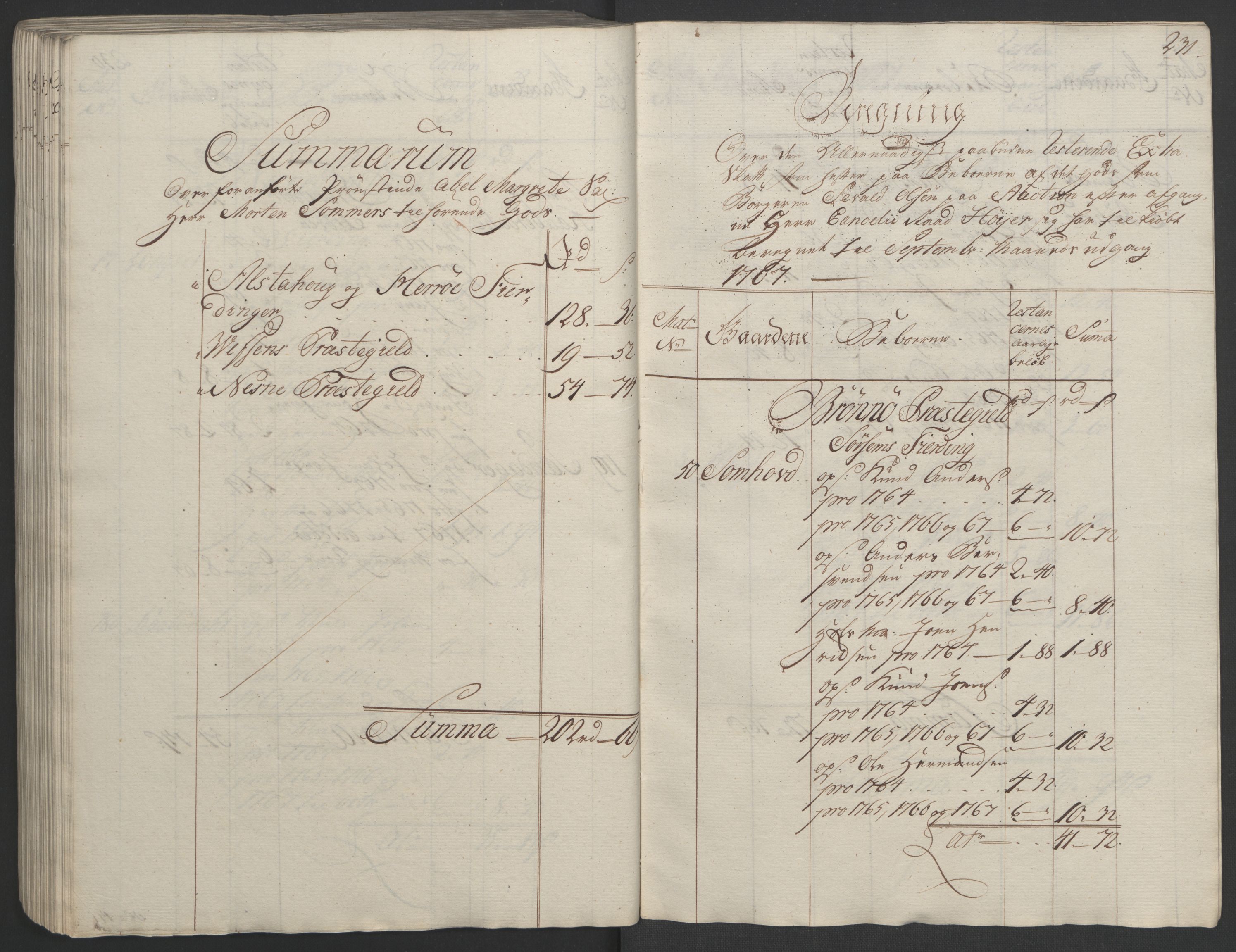 Rentekammeret inntil 1814, Realistisk ordnet avdeling, RA/EA-4070/Ol/L0023: [Gg 10]: Ekstraskatten, 23.09.1762. Helgeland (restanseregister), 1767-1772, p. 227