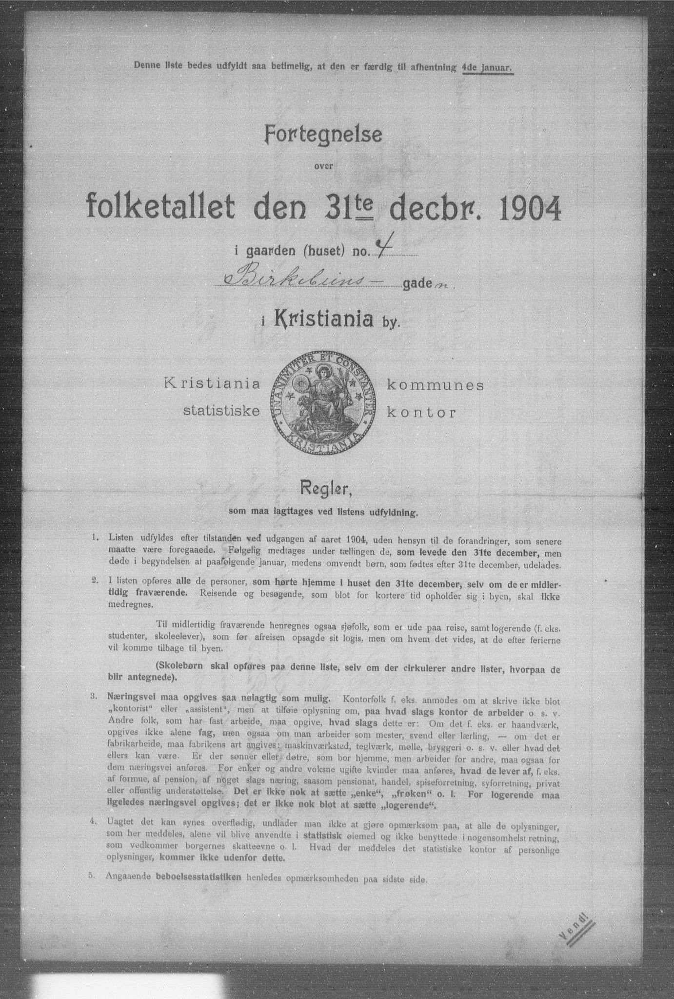 OBA, Municipal Census 1904 for Kristiania, 1904, p. 1094