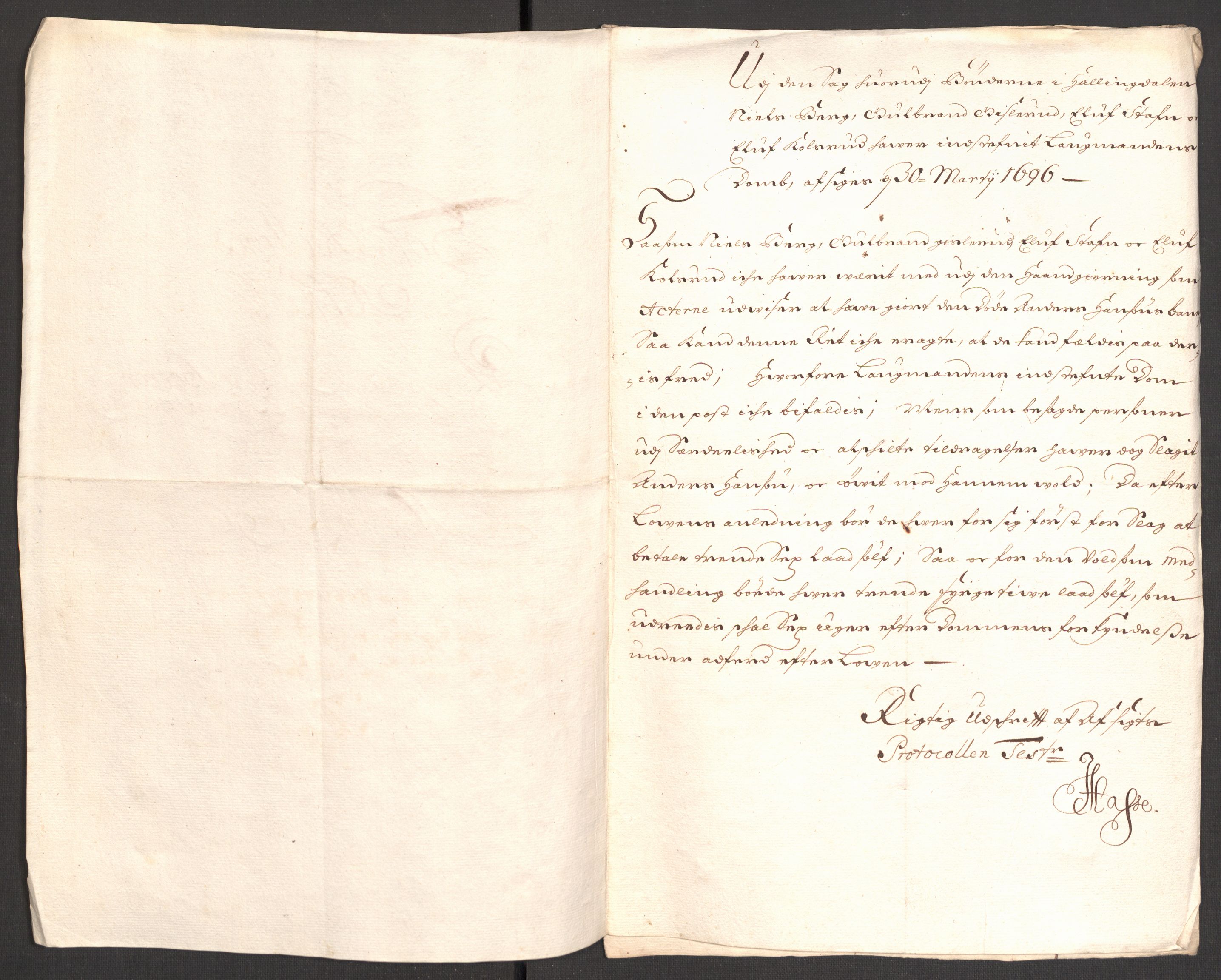 Rentekammeret inntil 1814, Reviderte regnskaper, Fogderegnskap, RA/EA-4092/R22/L1453: Fogderegnskap Ringerike, Hallingdal og Buskerud, 1696, p. 237