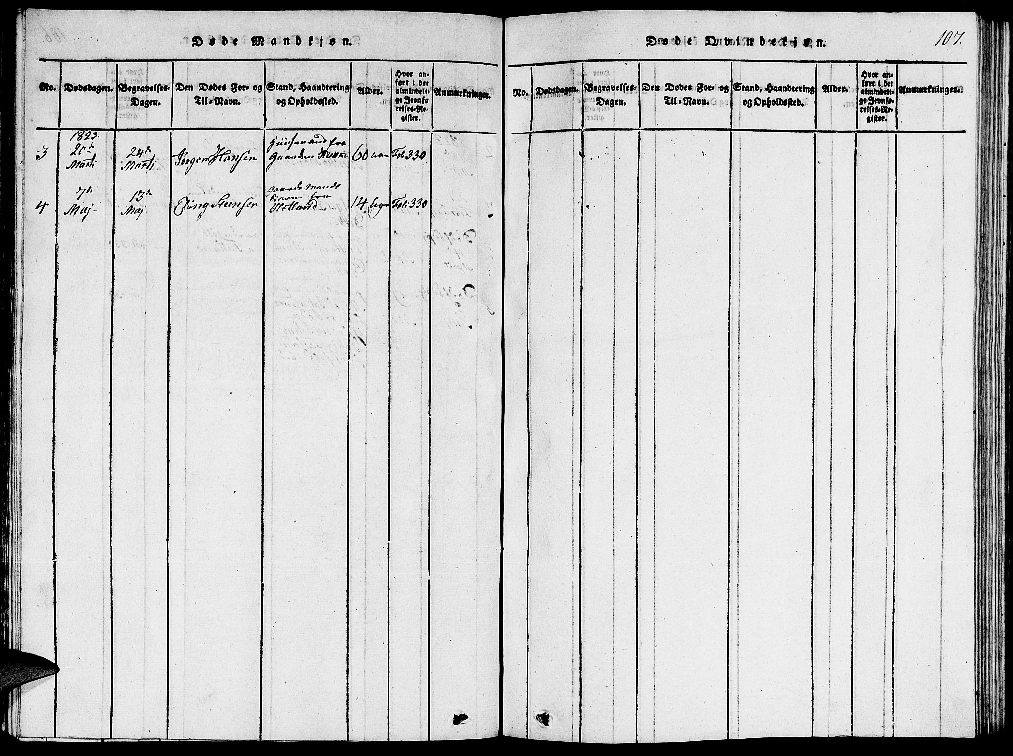 Fjelberg sokneprestembete, SAB/A-75201/H/Hab: Parish register (copy) no. A 1, 1816-1823, p. 107