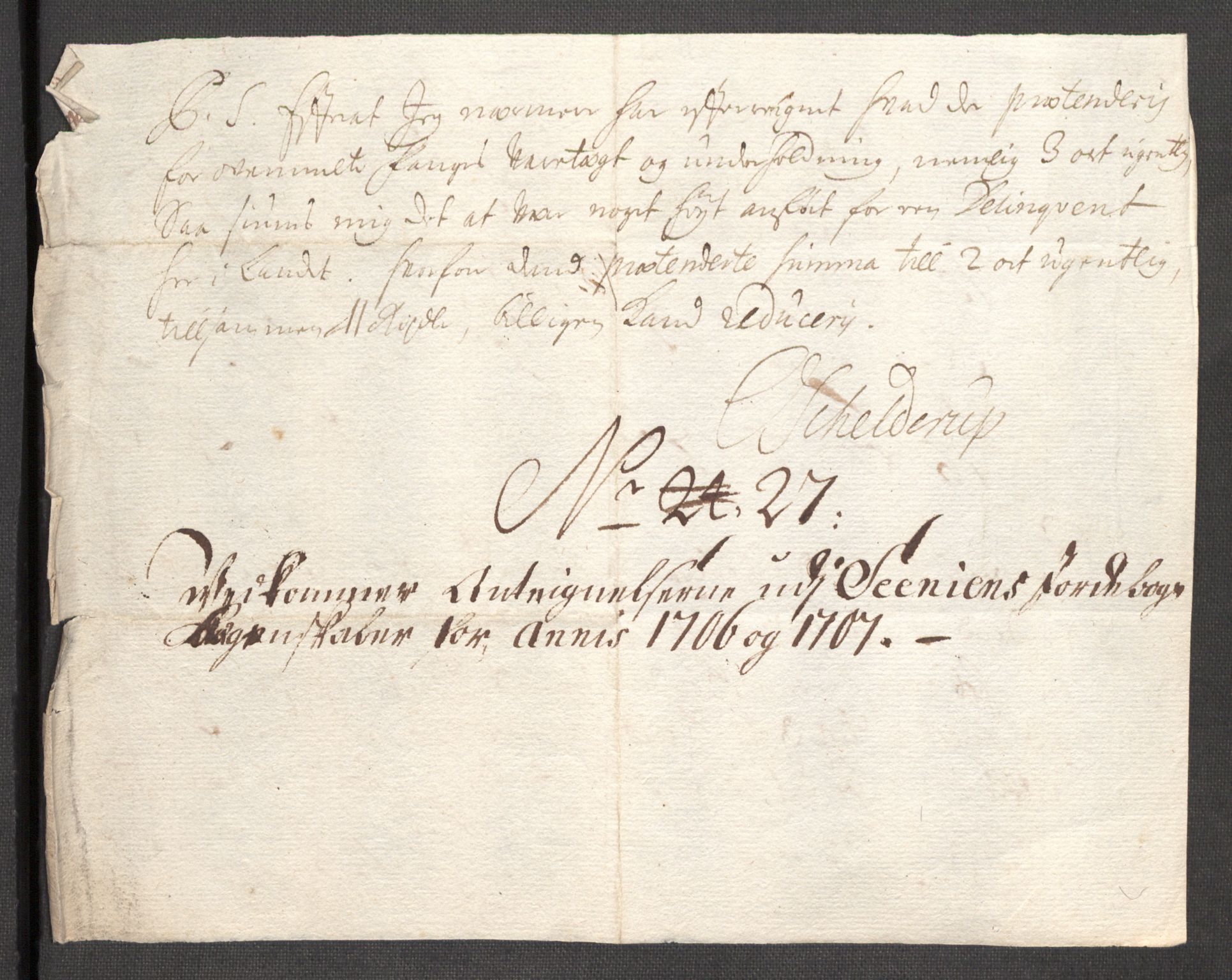 Rentekammeret inntil 1814, Reviderte regnskaper, Fogderegnskap, AV/RA-EA-4092/R68/L4756: Fogderegnskap Senja og Troms, 1705-1707, p. 508