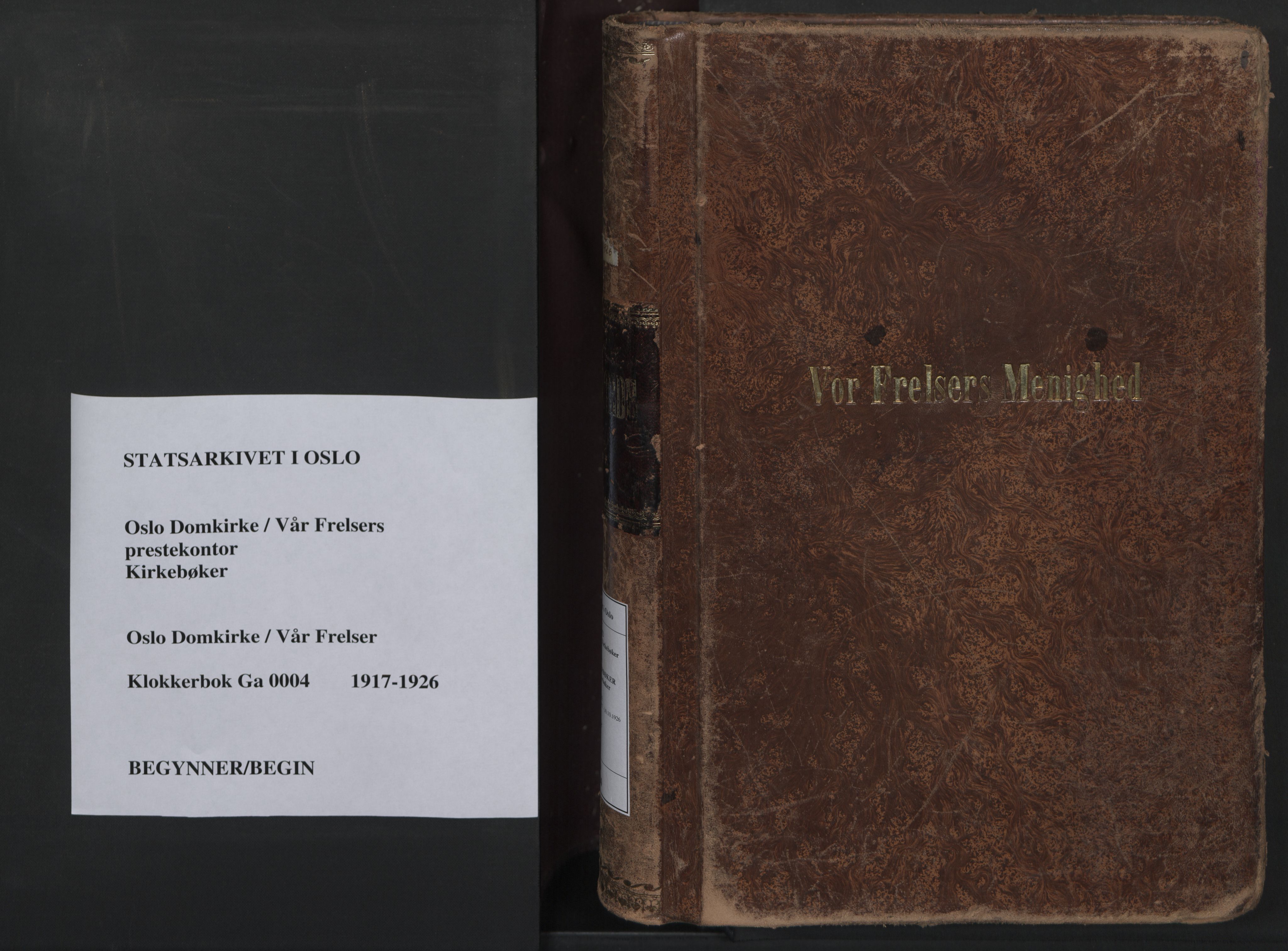 Oslo domkirke Kirkebøker, SAO/A-10752/G/Ga/L0004: Parish register (copy) no. 4, 1917-1926