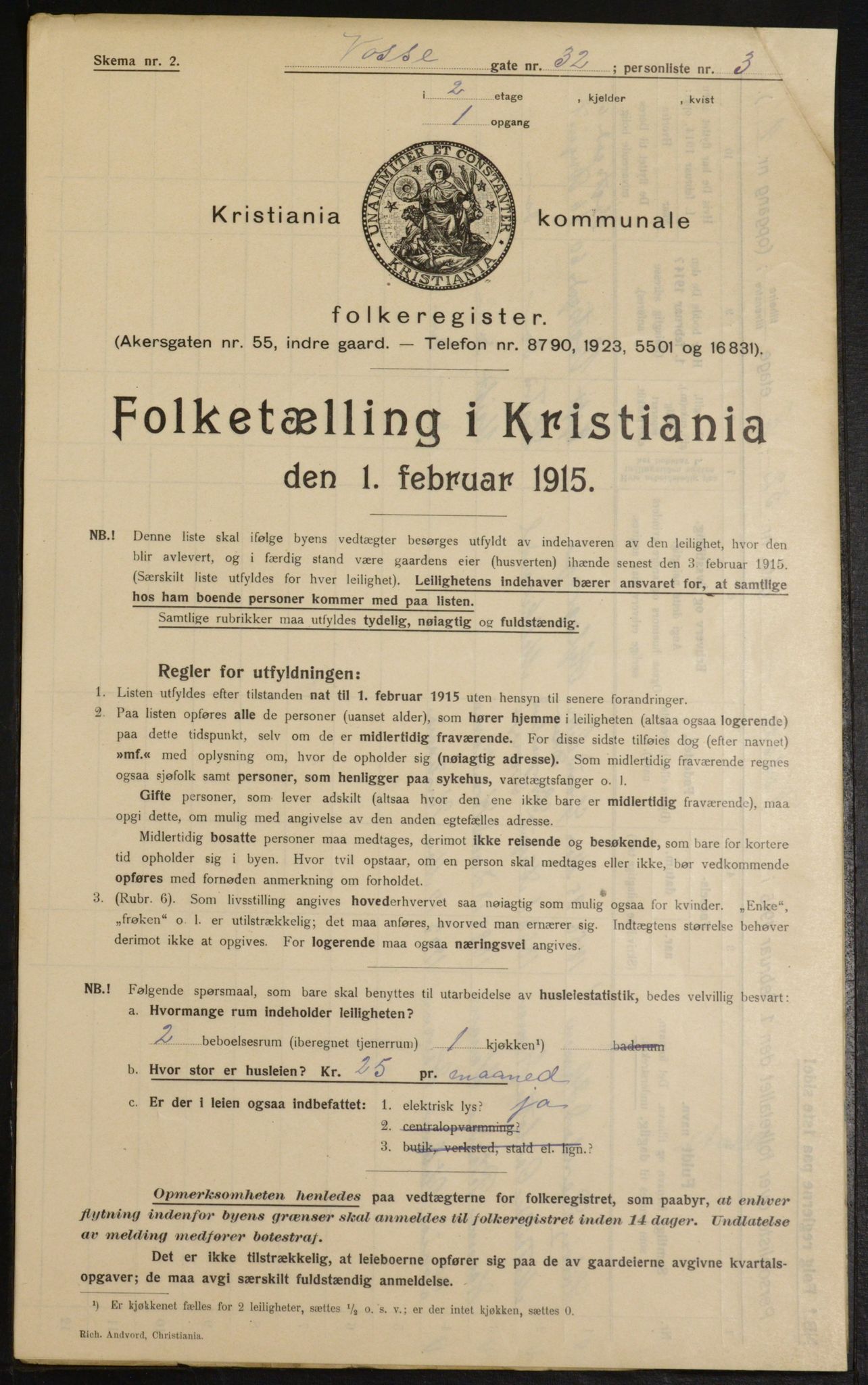 OBA, Municipal Census 1915 for Kristiania, 1915, p. 126124