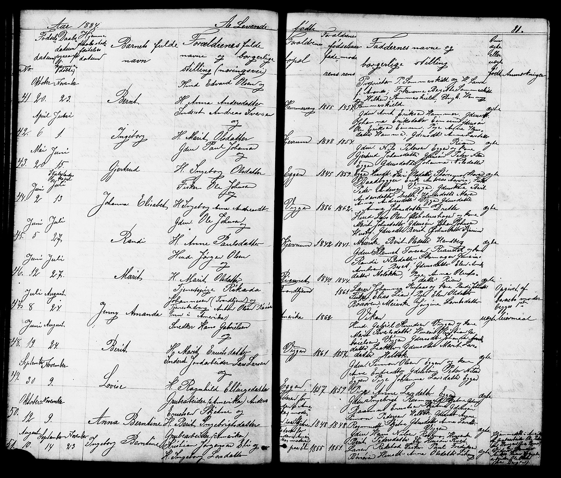 Ministerialprotokoller, klokkerbøker og fødselsregistre - Sør-Trøndelag, SAT/A-1456/665/L0777: Parish register (copy) no. 665C02, 1867-1915, p. 81