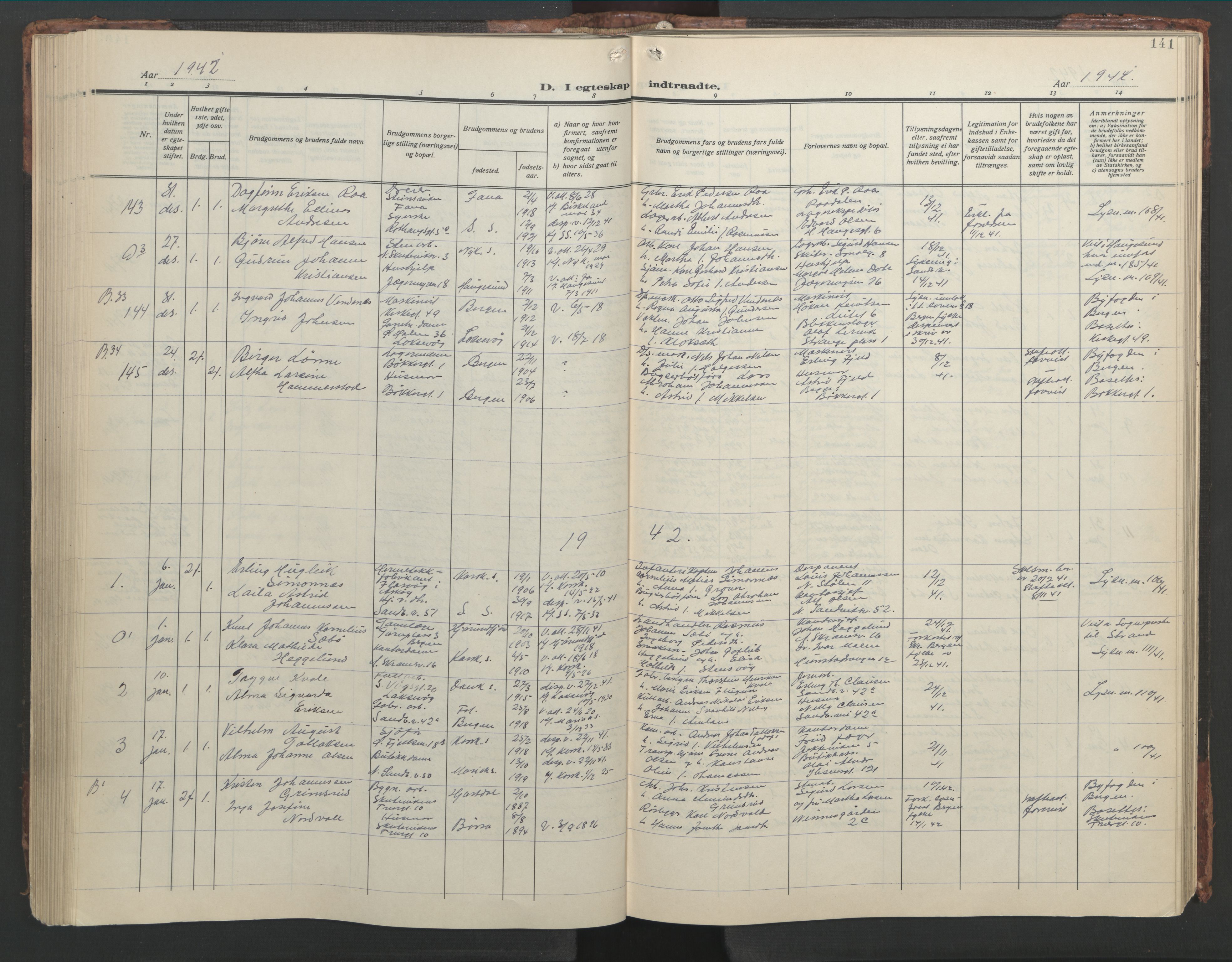 Sandviken Sokneprestembete, SAB/A-77601/H/Hb/L0015: Parish register (copy) no. D 2, 1929-1953, p. 140b-141a