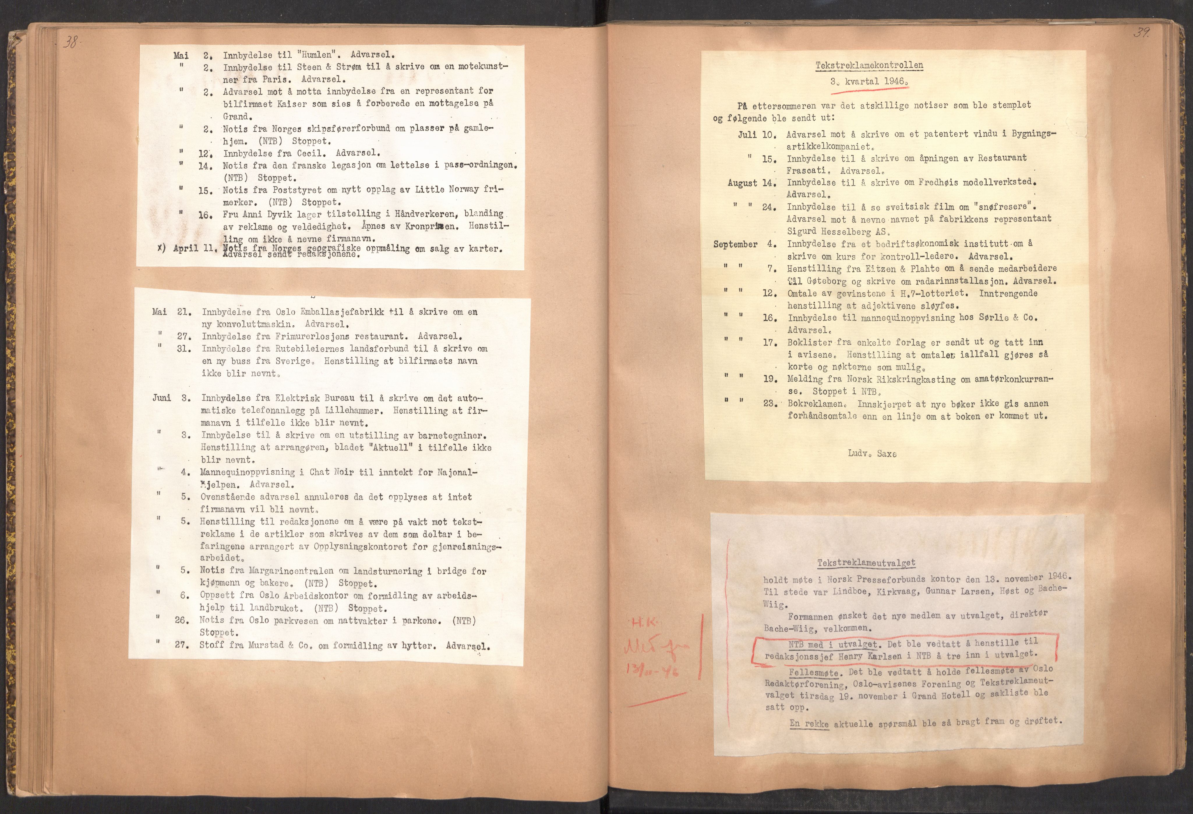 Tekstreklameutvalget, RA/PA-0854/A/Aa/L0003: Møtereferat, 1938-1955, p. 38-39