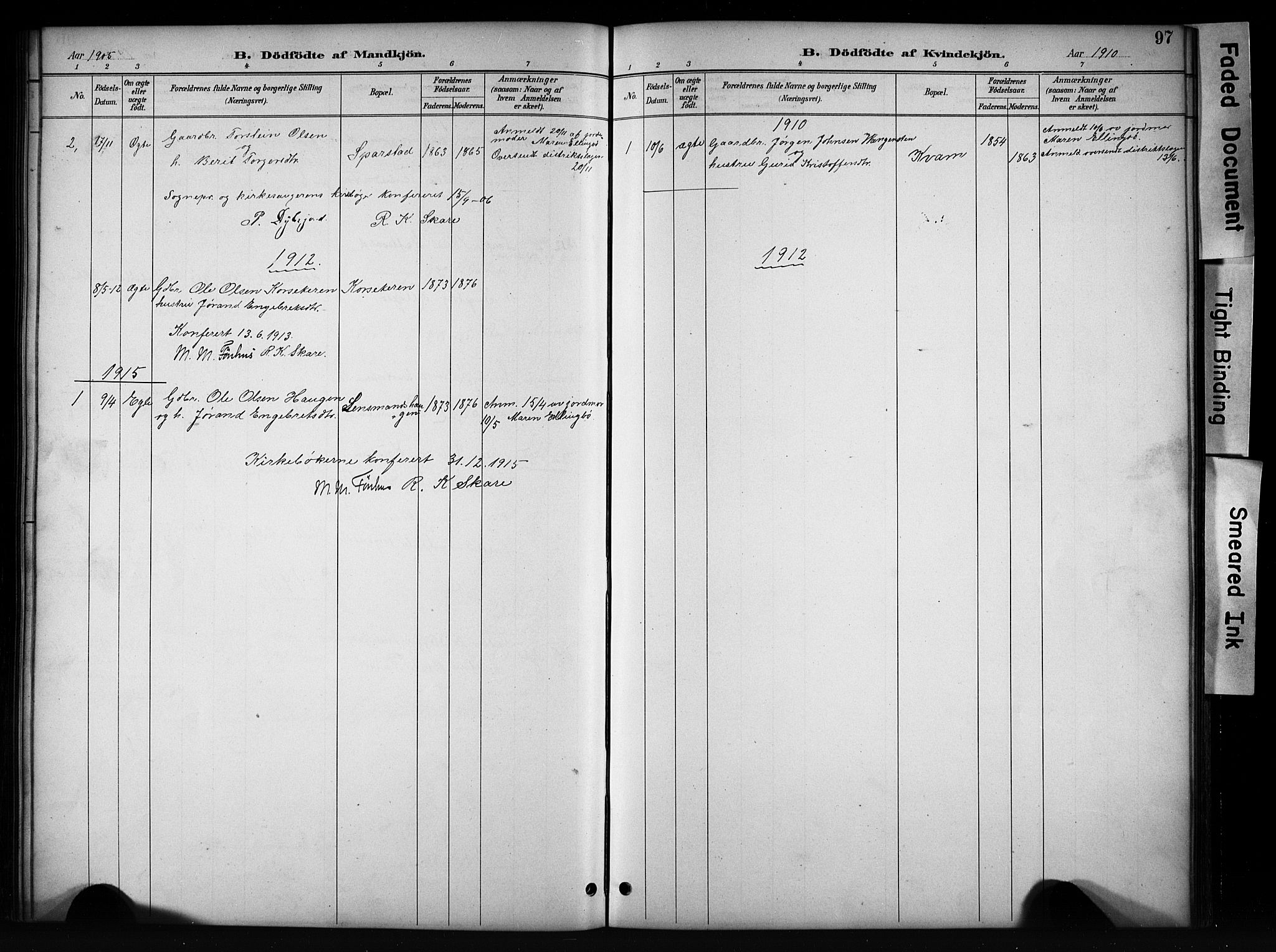 Vang prestekontor, Valdres, SAH/PREST-140/H/Hb/L0006: Parish register (copy) no. 6, 1893-1918, p. 97