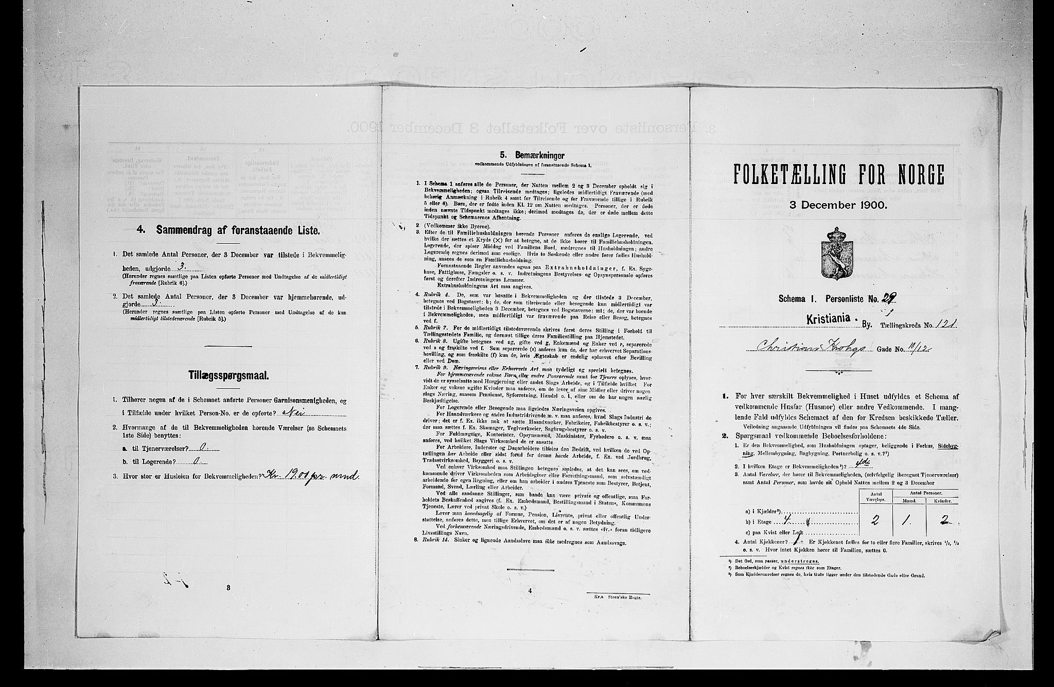 SAO, 1900 census for Kristiania, 1900, p. 11874