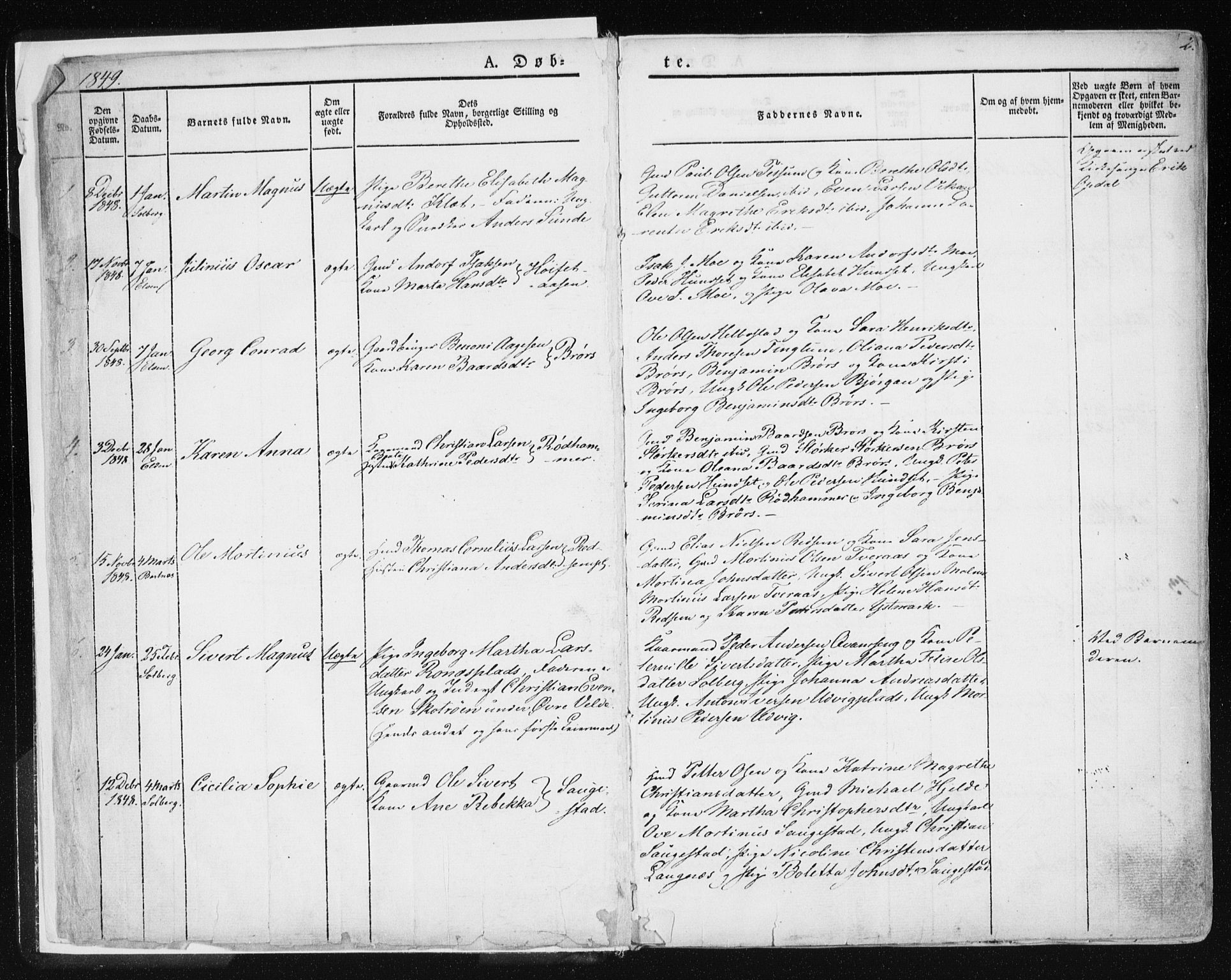 Ministerialprotokoller, klokkerbøker og fødselsregistre - Nord-Trøndelag, SAT/A-1458/741/L0393: Parish register (official) no. 741A07, 1849-1863, p. 2