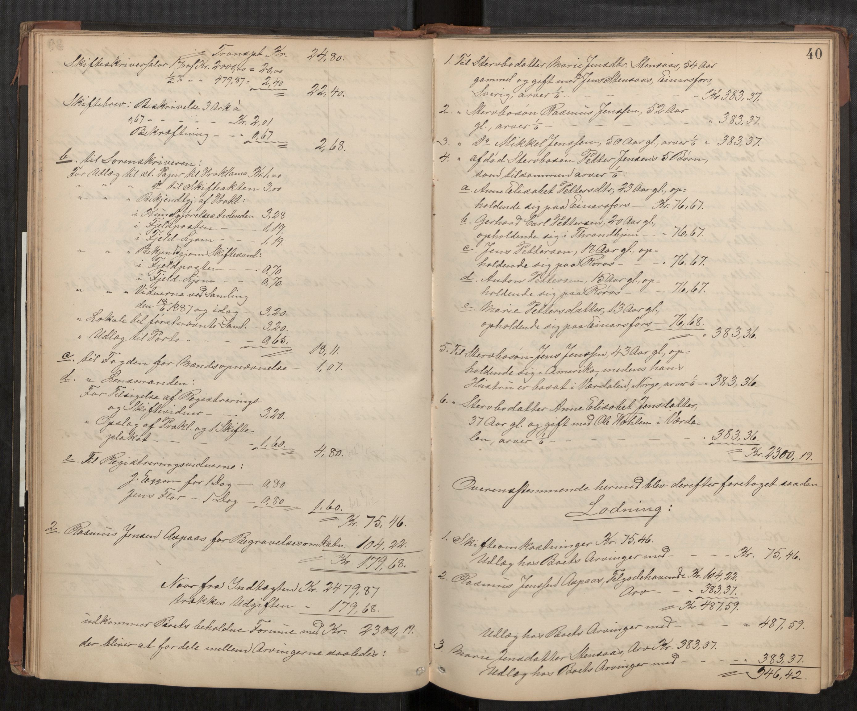 Røros sorenskriveri, AV/SAT-A-0023/3/3A/L0004: Skifteslutningsprotokoll, 1886-1901, p. 40