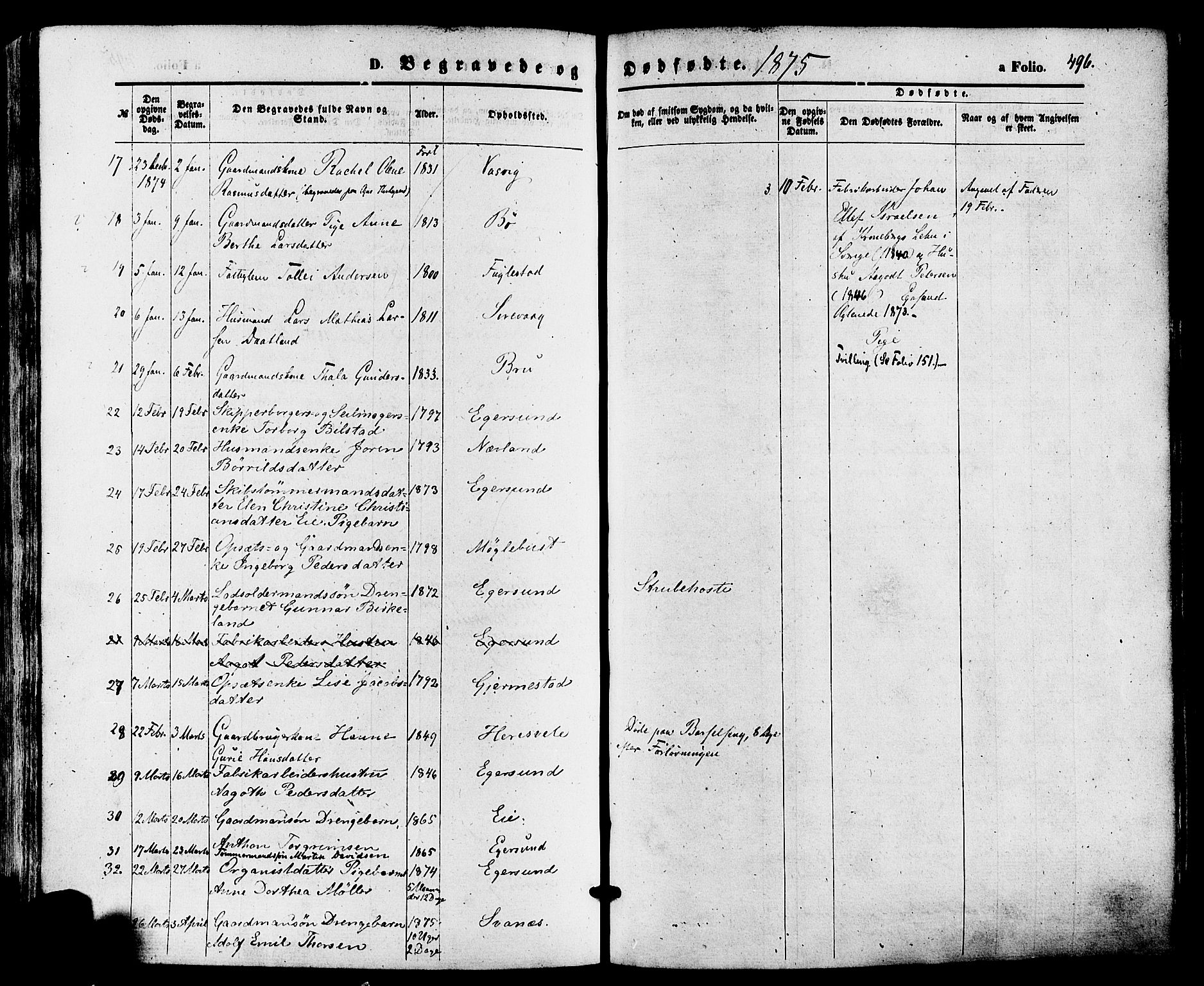 Eigersund sokneprestkontor, AV/SAST-A-101807/S08/L0014: Parish register (official) no. A 13, 1866-1878, p. 496