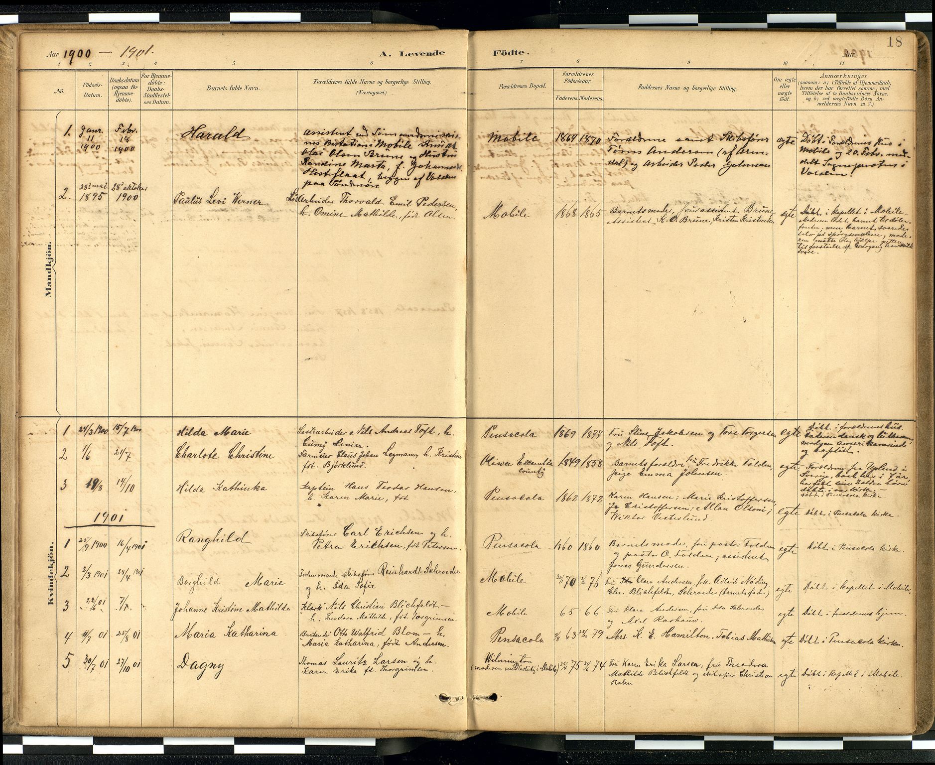 Den norske sjømannsmisjon i utlandet / Quebec (Canada) samt Pensacola--Savannah-Mobile-New Orleans-Gulfport (Gulfhamnene i USA), AV/SAB-SAB/PA-0114/H/Ha/L0001: Parish register (official) no. A 1, 1887-1924, p. 17b-18a
