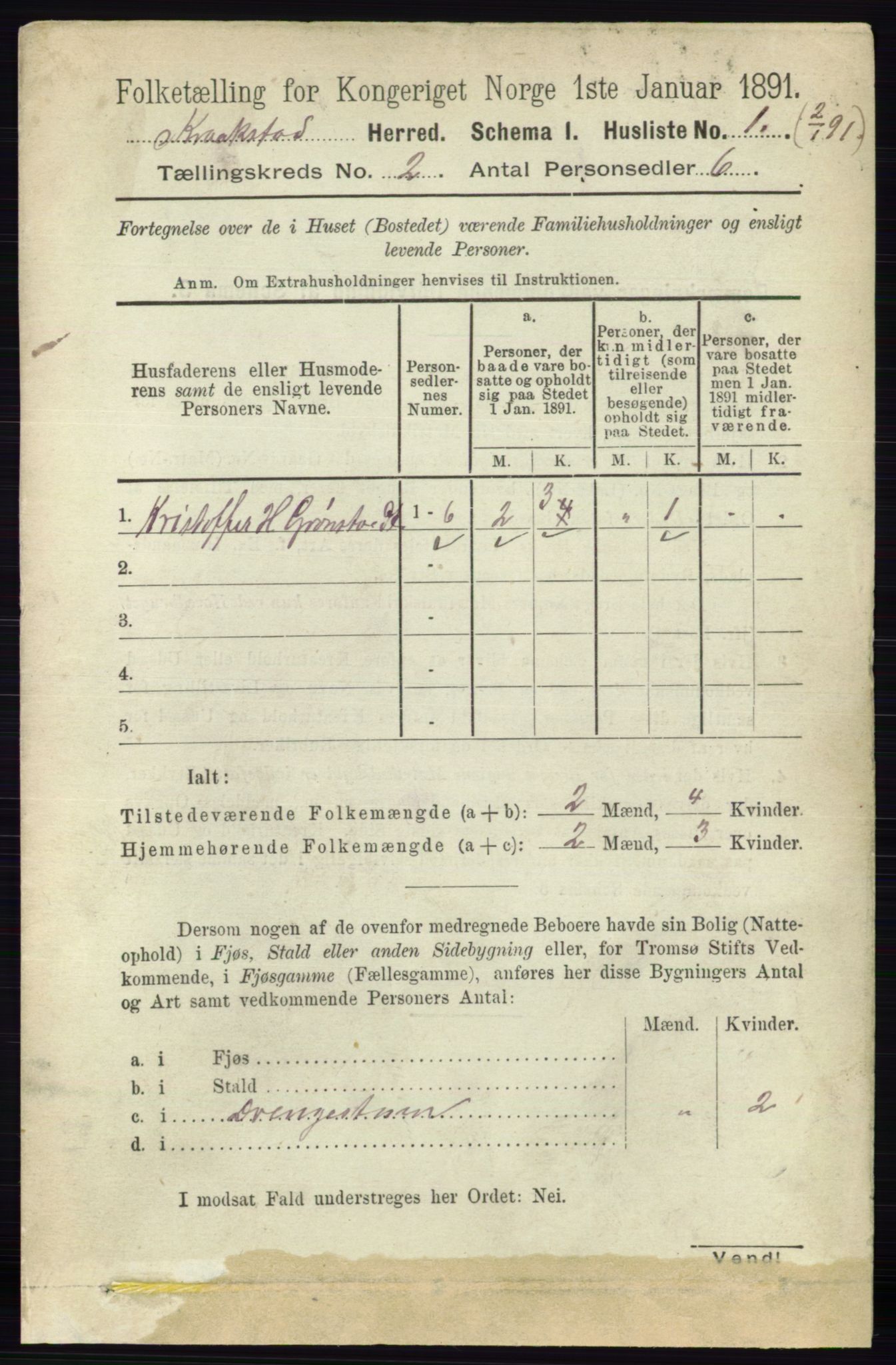 RA, 1891 census for 0212 Kråkstad, 1891, p. 675