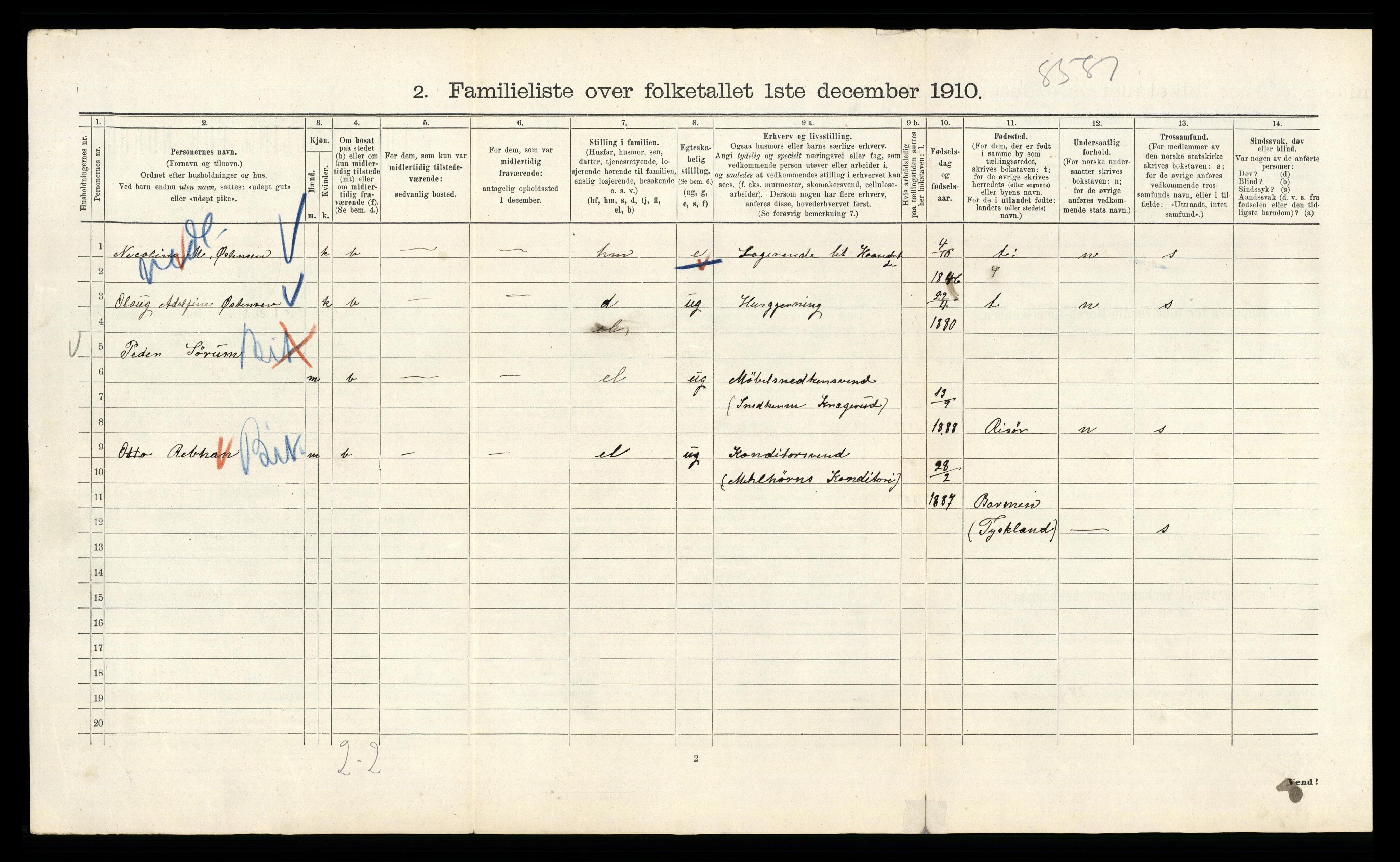 RA, 1910 census for Kristiania, 1910, p. 75520