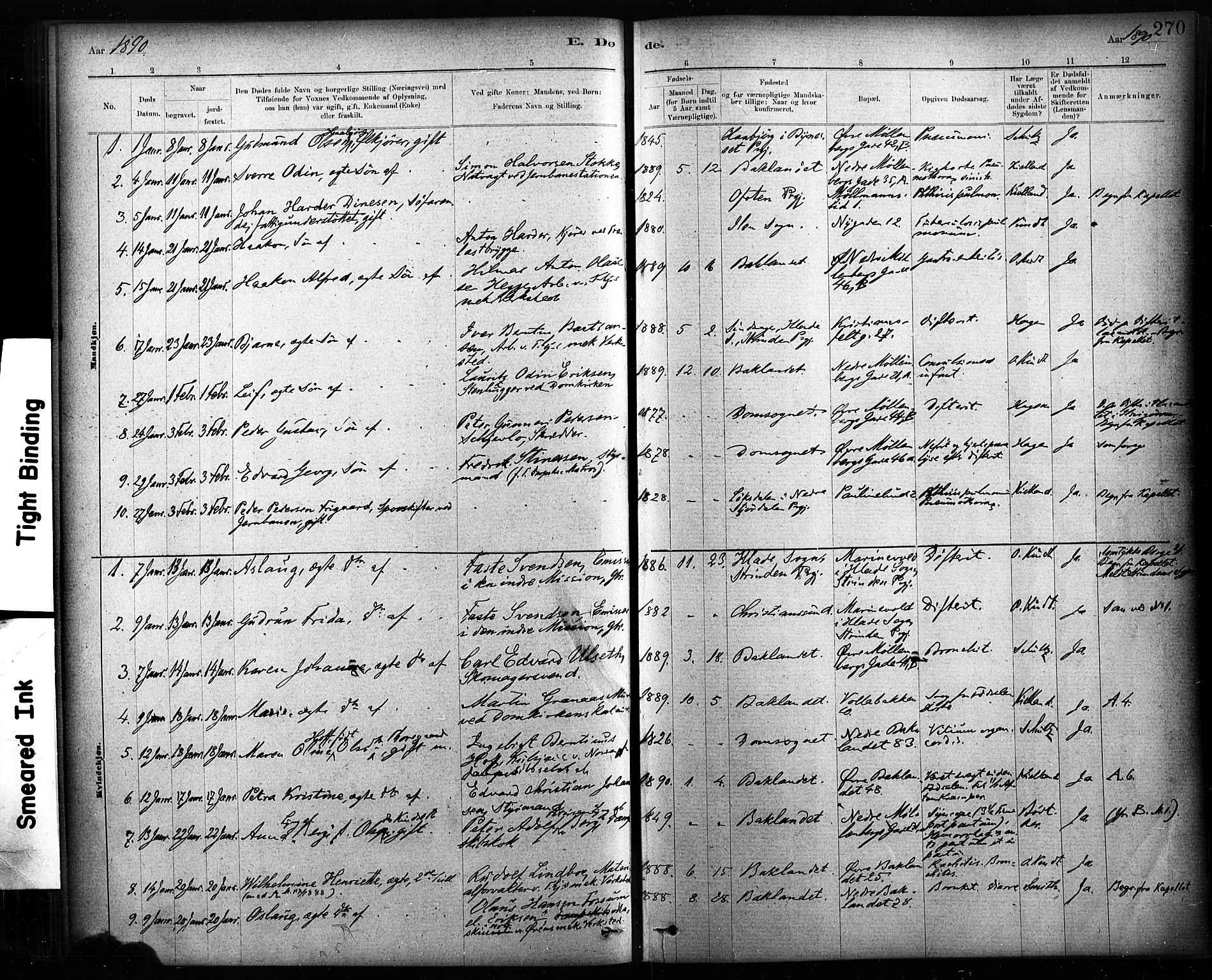 Ministerialprotokoller, klokkerbøker og fødselsregistre - Sør-Trøndelag, SAT/A-1456/604/L0189: Parish register (official) no. 604A10, 1878-1892, p. 270