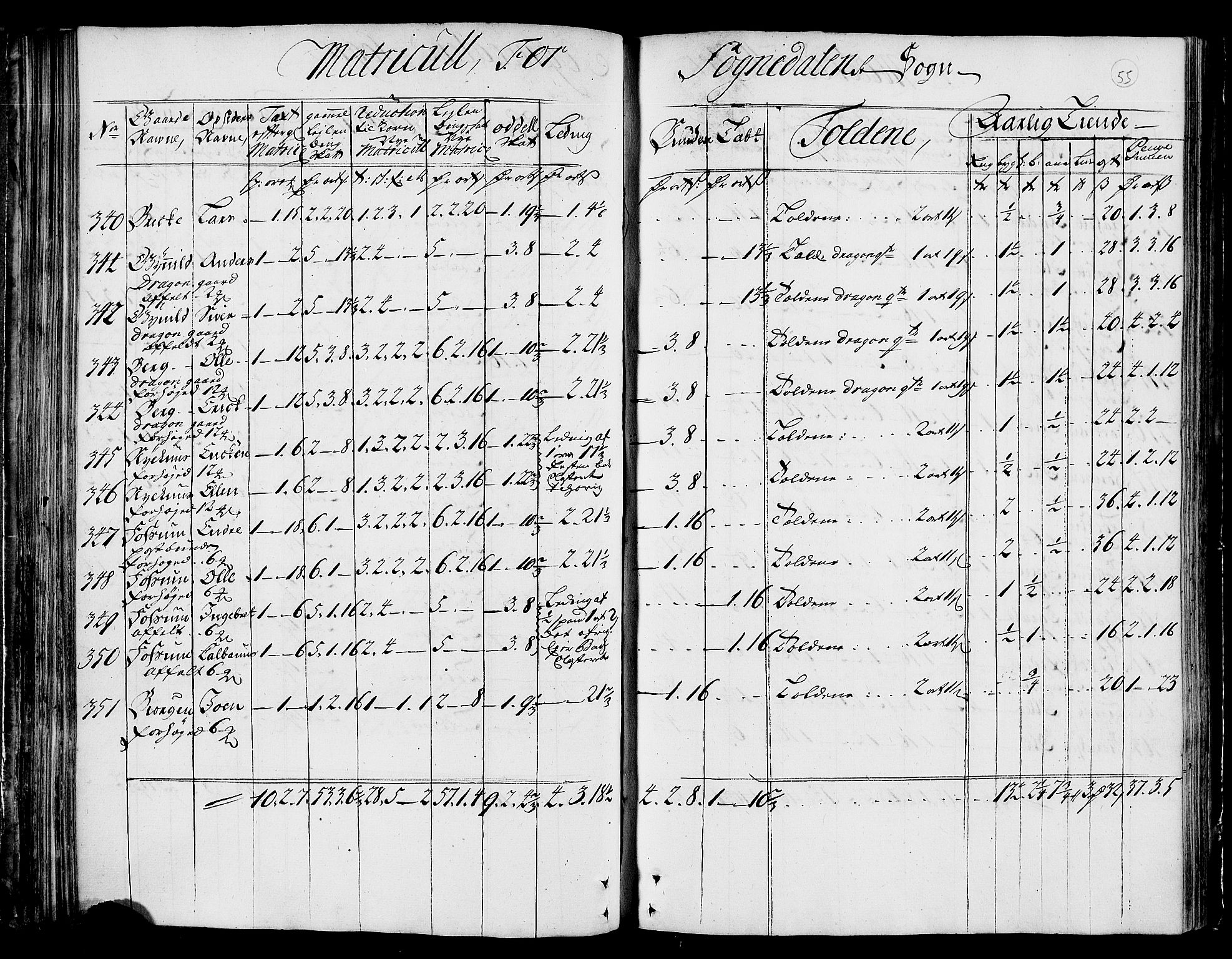 Rentekammeret inntil 1814, Realistisk ordnet avdeling, AV/RA-EA-4070/N/Nb/Nbf/L0159: Gauldal matrikkelprotokoll, 1723, p. 56