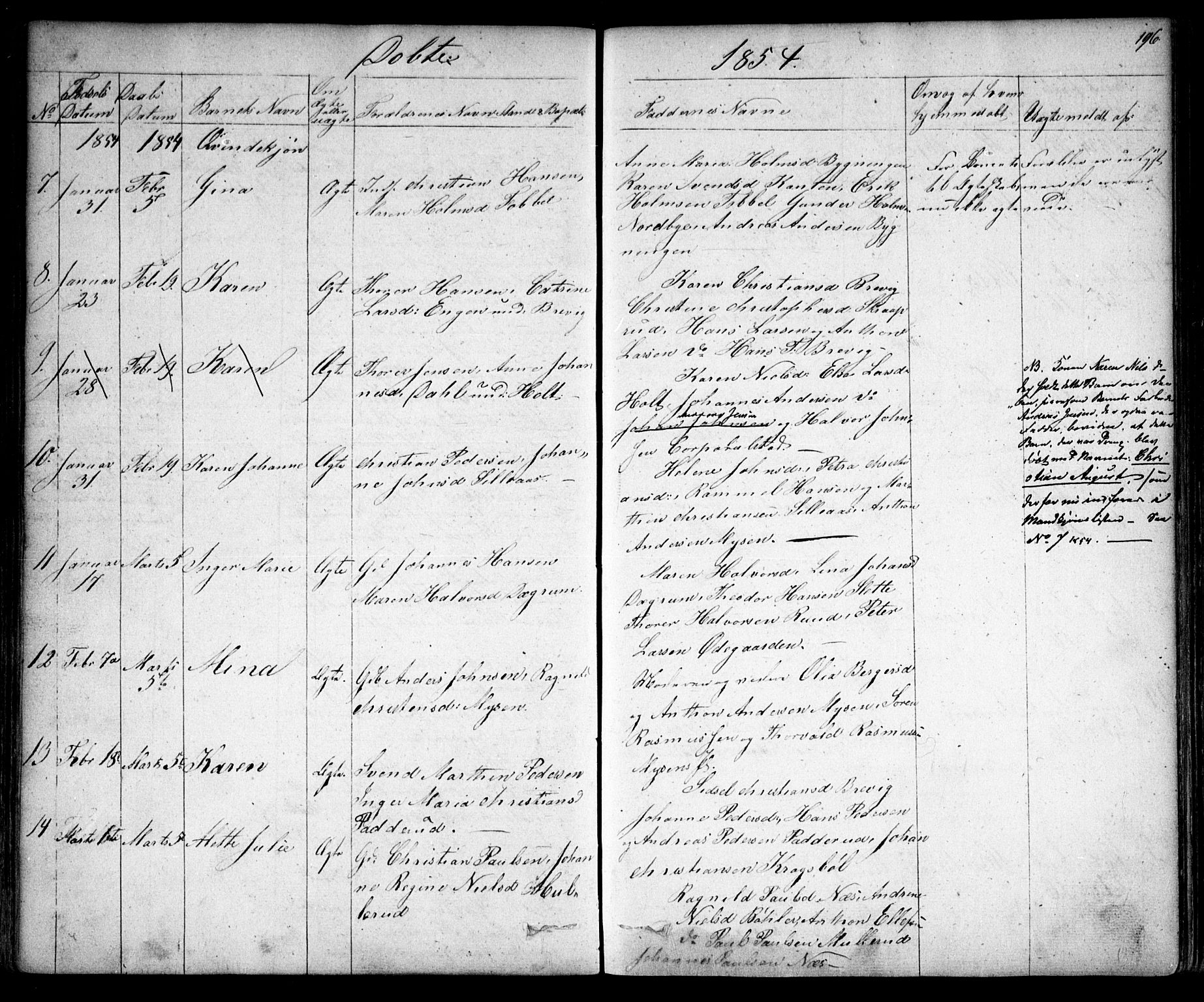 Enebakk prestekontor Kirkebøker, AV/SAO-A-10171c/F/Fa/L0009: Parish register (official) no. I 9, 1832-1861, p. 196