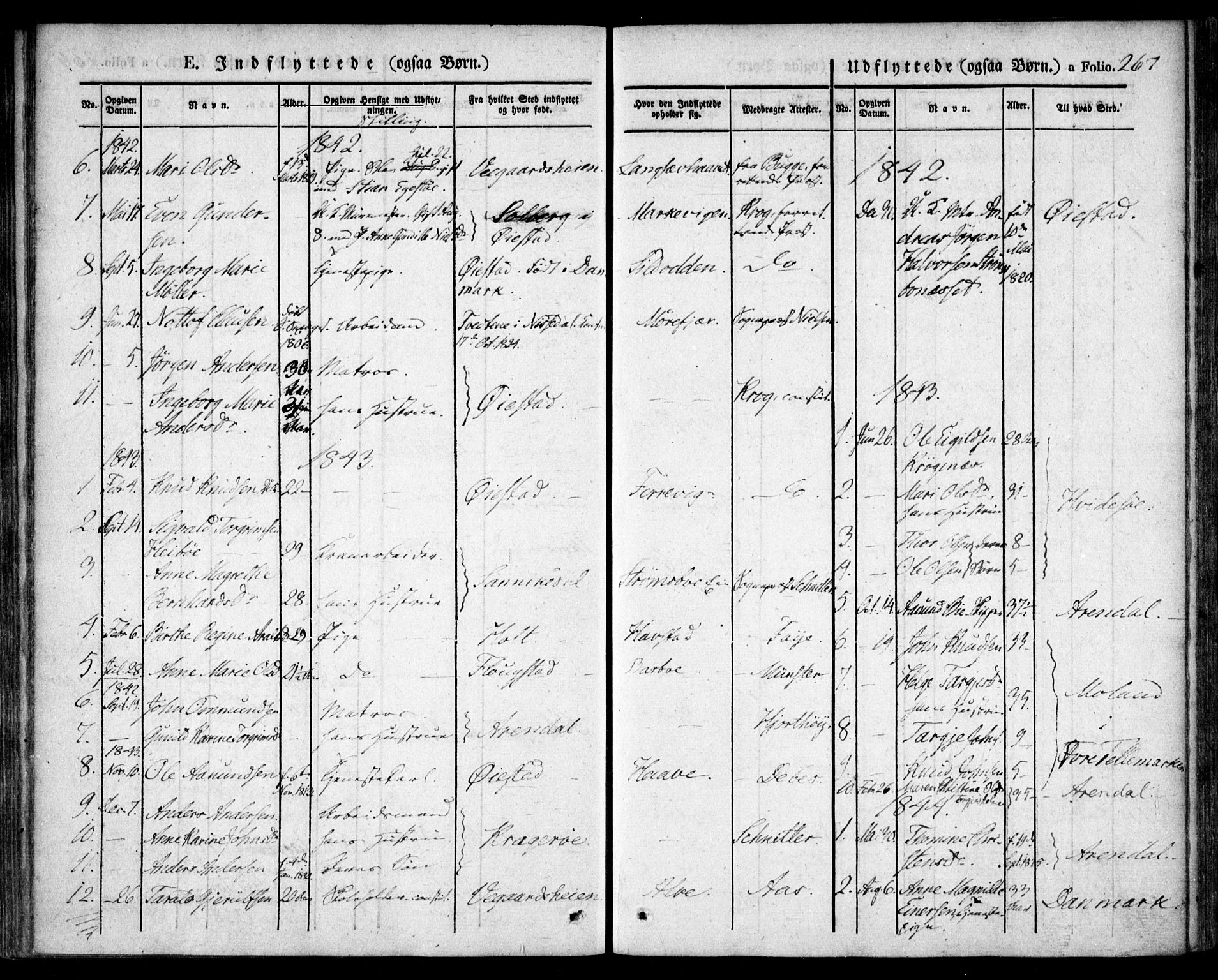 Tromøy sokneprestkontor, SAK/1111-0041/F/Fa/L0004: Parish register (official) no. A 4, 1837-1846, p. 267