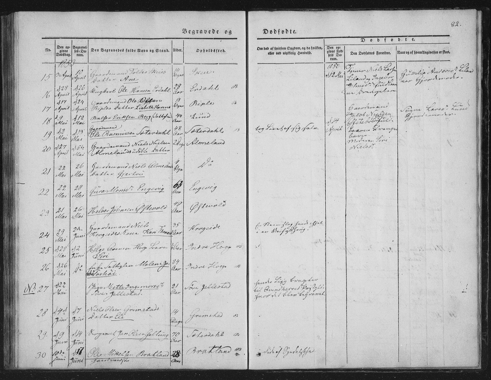 Fana Sokneprestembete, AV/SAB-A-75101/H/Haa/Haaa/L0010: Parish register (official) no. A 10, 1841-1851, p. 82