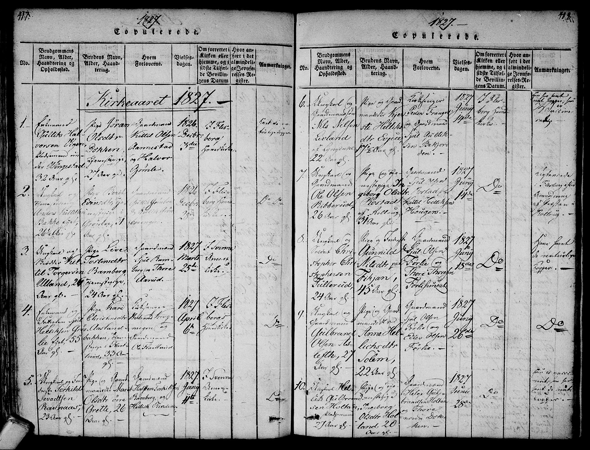 Flesberg kirkebøker, AV/SAKO-A-18/F/Fa/L0005: Parish register (official) no. I 5, 1816-1834, p. 417-418