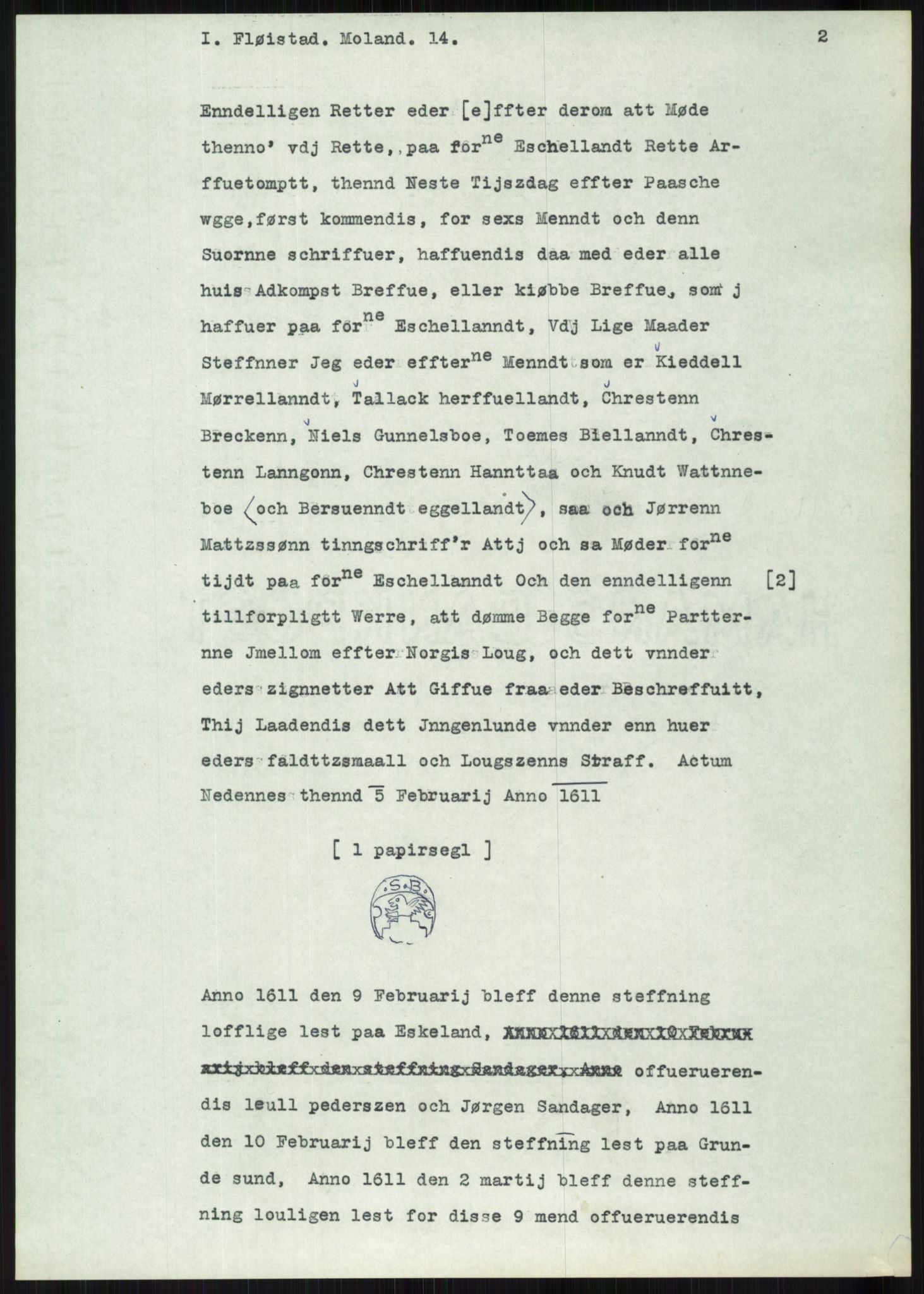 Samlinger til kildeutgivelse, Diplomavskriftsamlingen, AV/RA-EA-4053/H/Ha, p. 2050