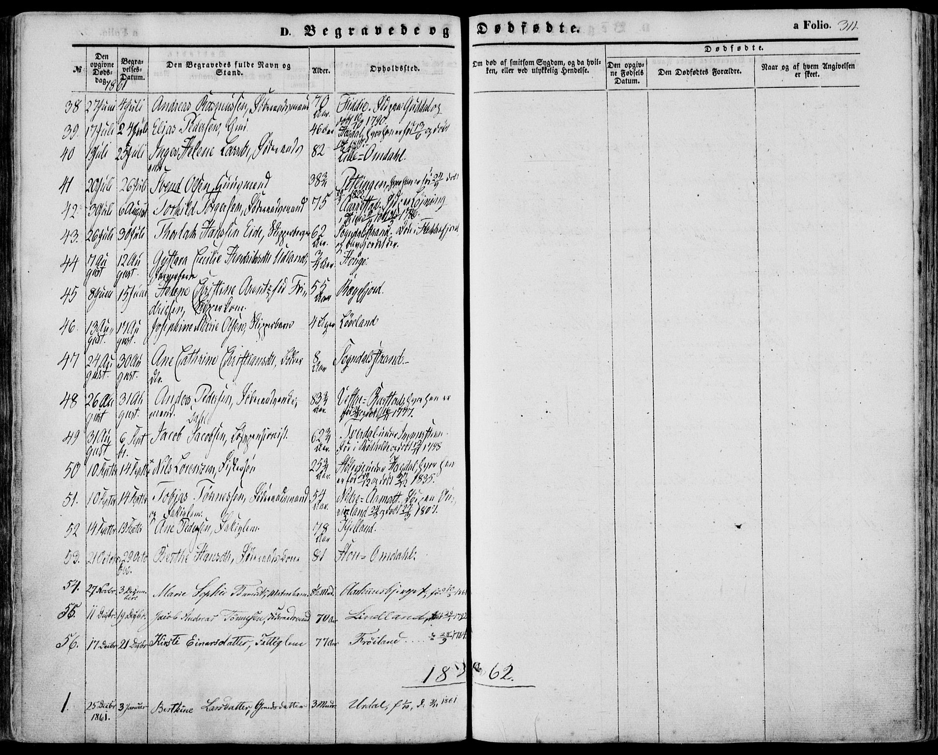 Sokndal sokneprestkontor, SAST/A-101808: Parish register (official) no. A 9, 1857-1874, p. 311