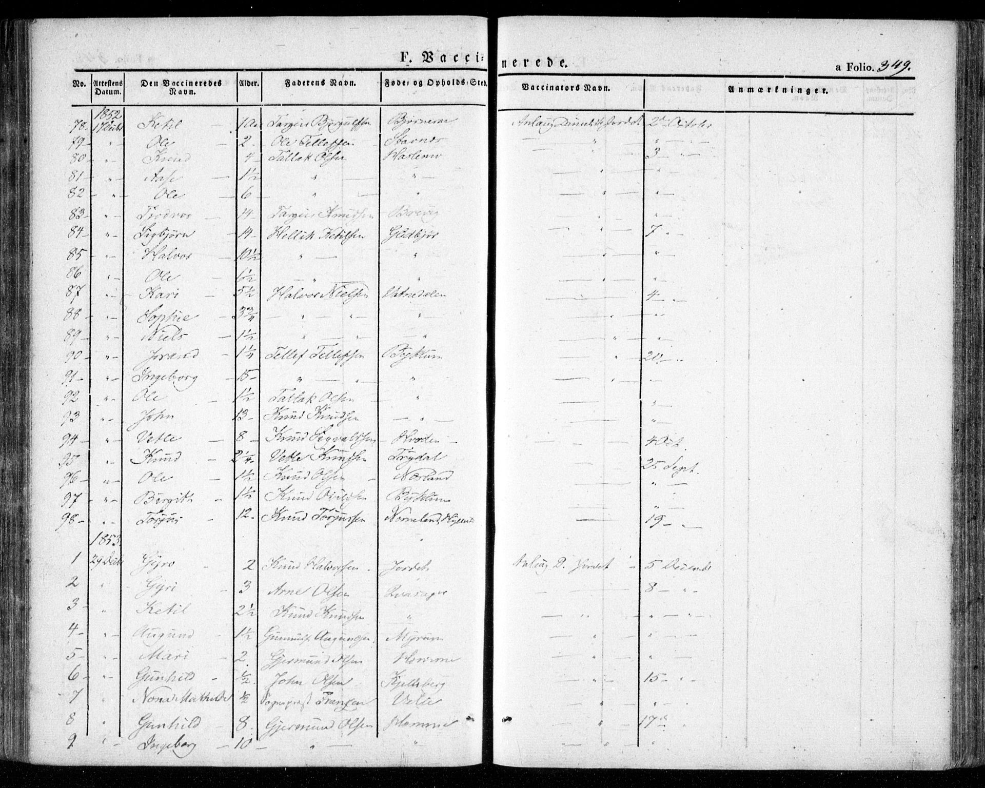 Valle sokneprestkontor, SAK/1111-0044/F/Fa/Fac/L0006: Parish register (official) no. A 6, 1831-1853, p. 349