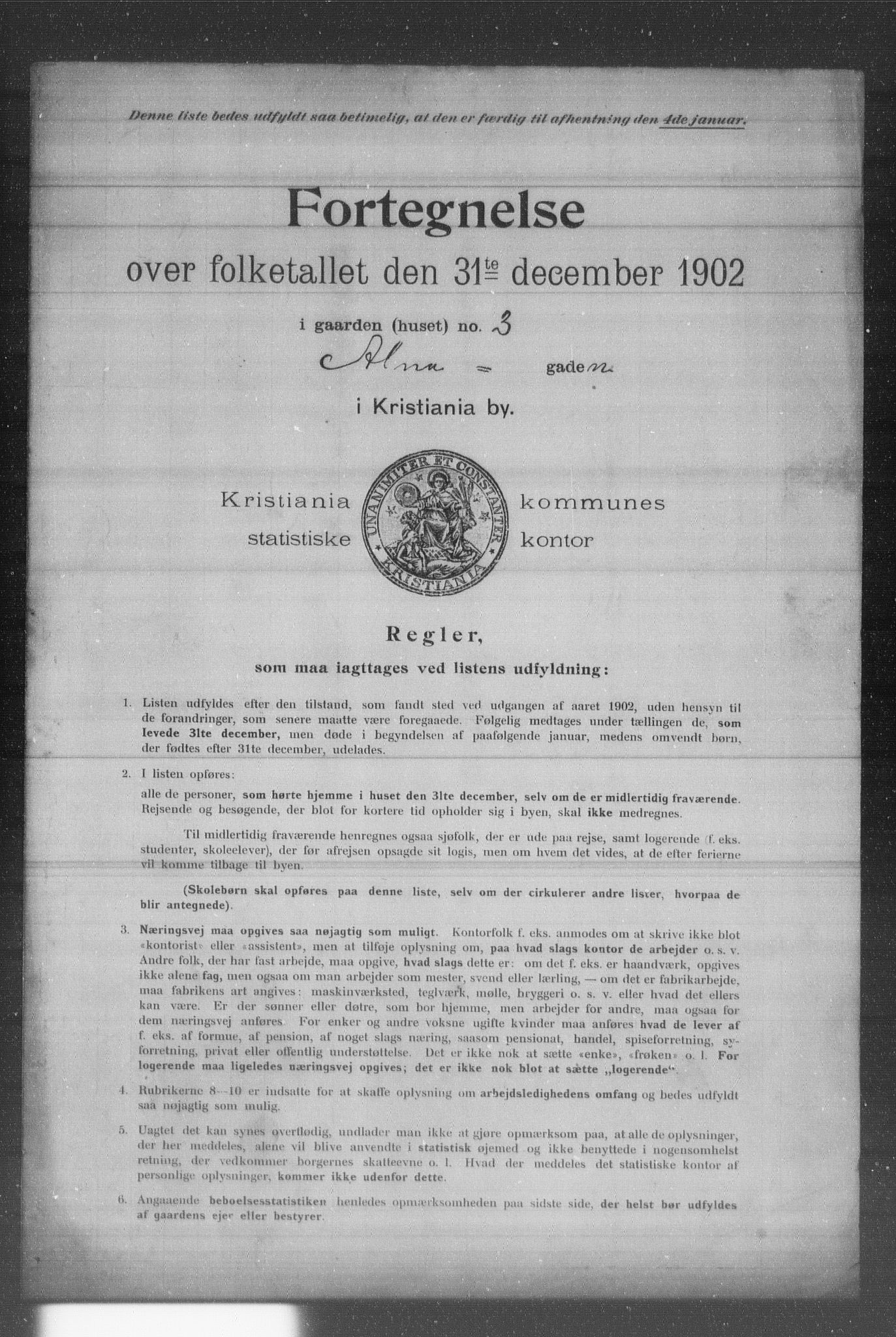 OBA, Municipal Census 1902 for Kristiania, 1902, p. 118