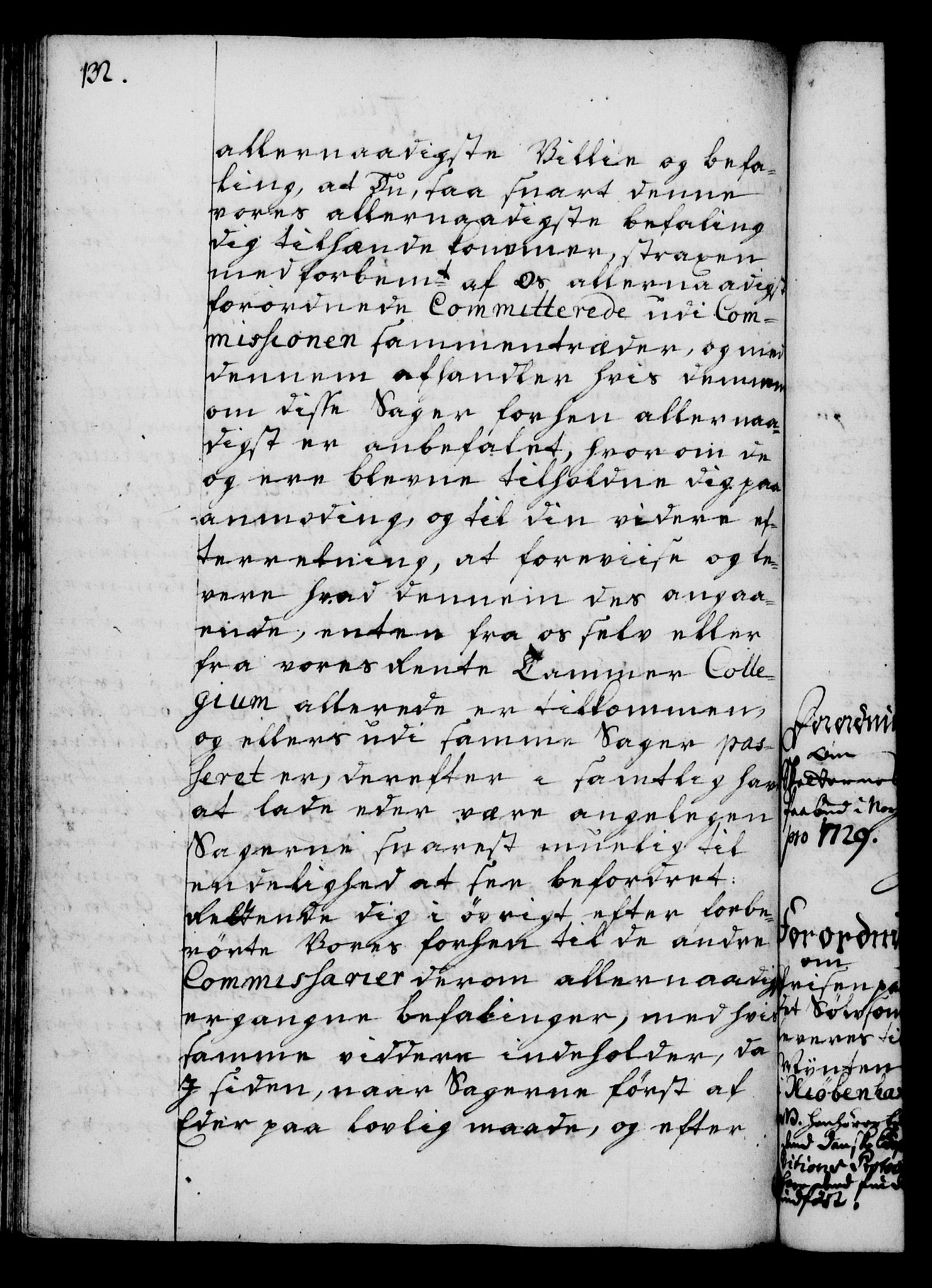 Rentekammeret, Kammerkanselliet, RA/EA-3111/G/Gg/Gga/L0003: Norsk ekspedisjonsprotokoll med register (merket RK 53.3), 1727-1734, p. 132