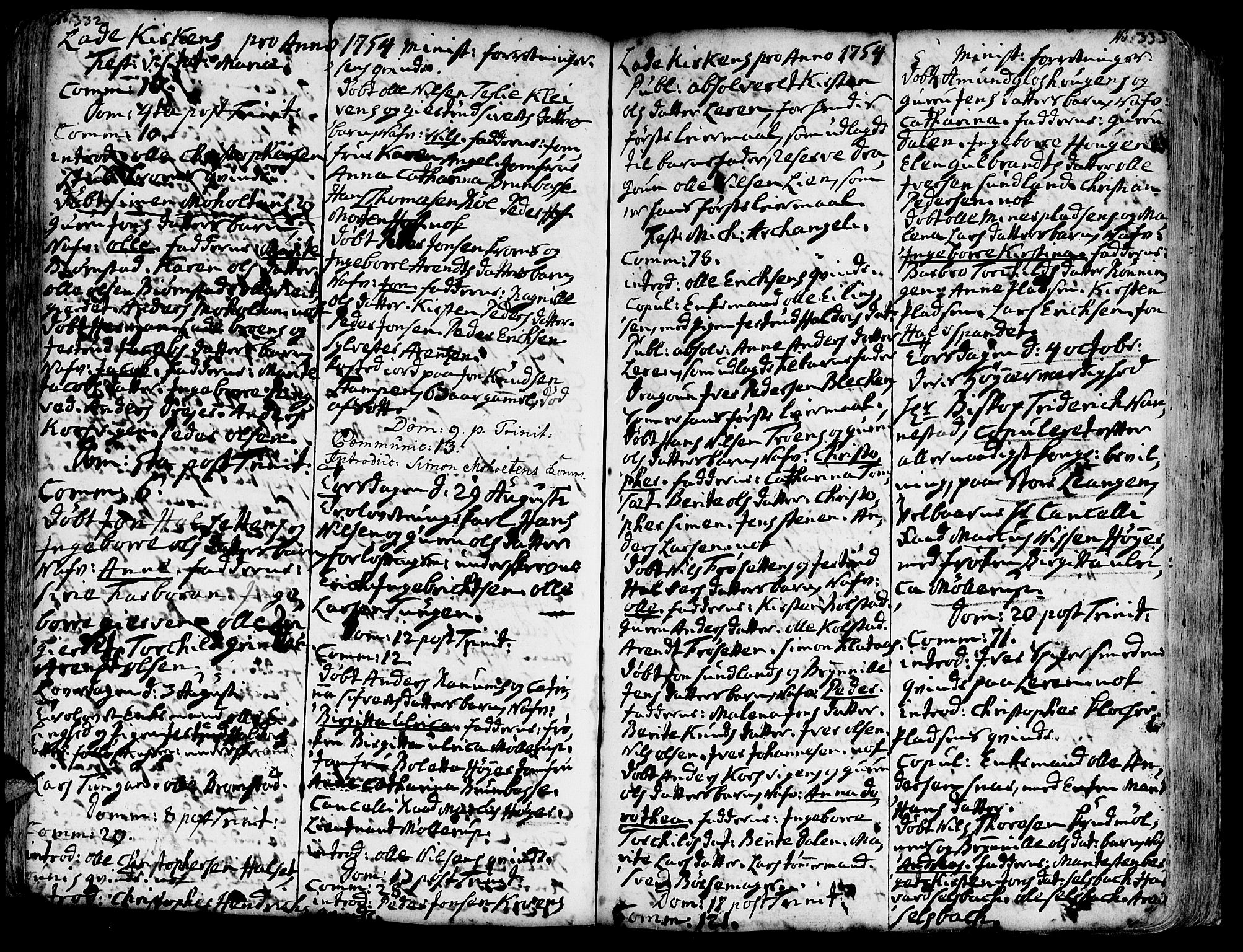 Ministerialprotokoller, klokkerbøker og fødselsregistre - Sør-Trøndelag, SAT/A-1456/606/L0275: Parish register (official) no. 606A01 /1, 1727-1780, p. 332-333