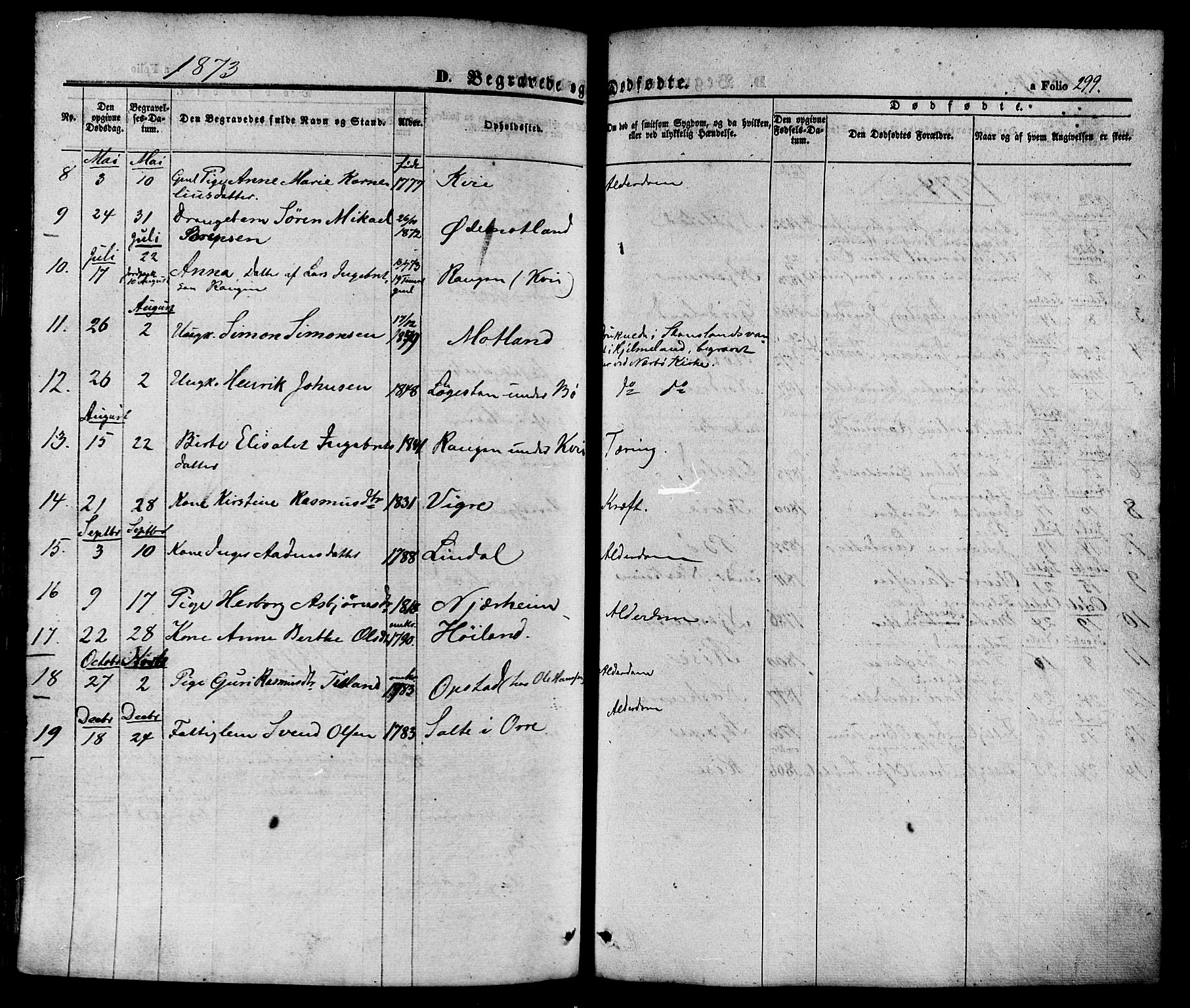 Hå sokneprestkontor, AV/SAST-A-101801/001/30BA/L0008: Parish register (official) no. A 7, 1853-1878, p. 299