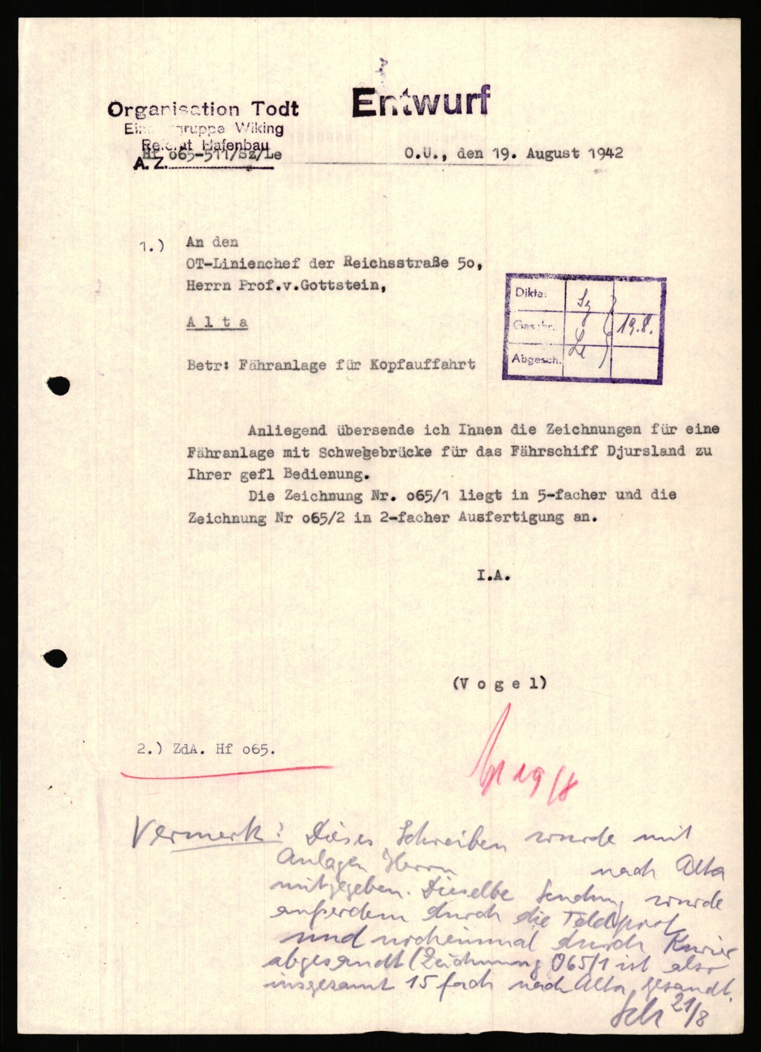 Tyske arkiver, Organisation Todt (OT), Einsatzgruppe Wiking, AV/RA-RAFA-2188/1/E/E2/E2d/L0023: Fähren und Anlegen, 1942-1944, p. 139