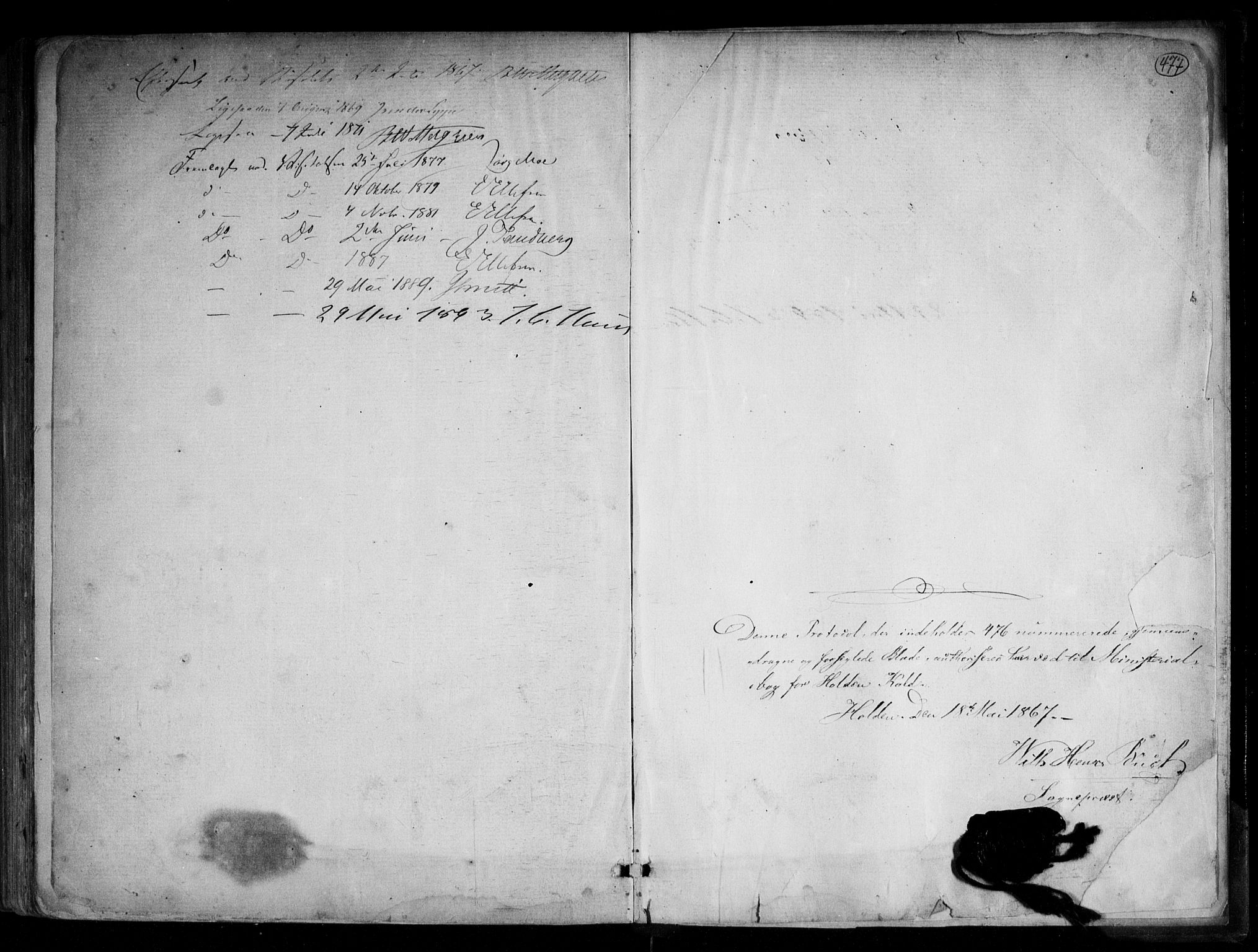 Holla kirkebøker, AV/SAKO-A-272/G/Ga/L0004: Parish register (copy) no. I 4, 1867-1890, p. 477