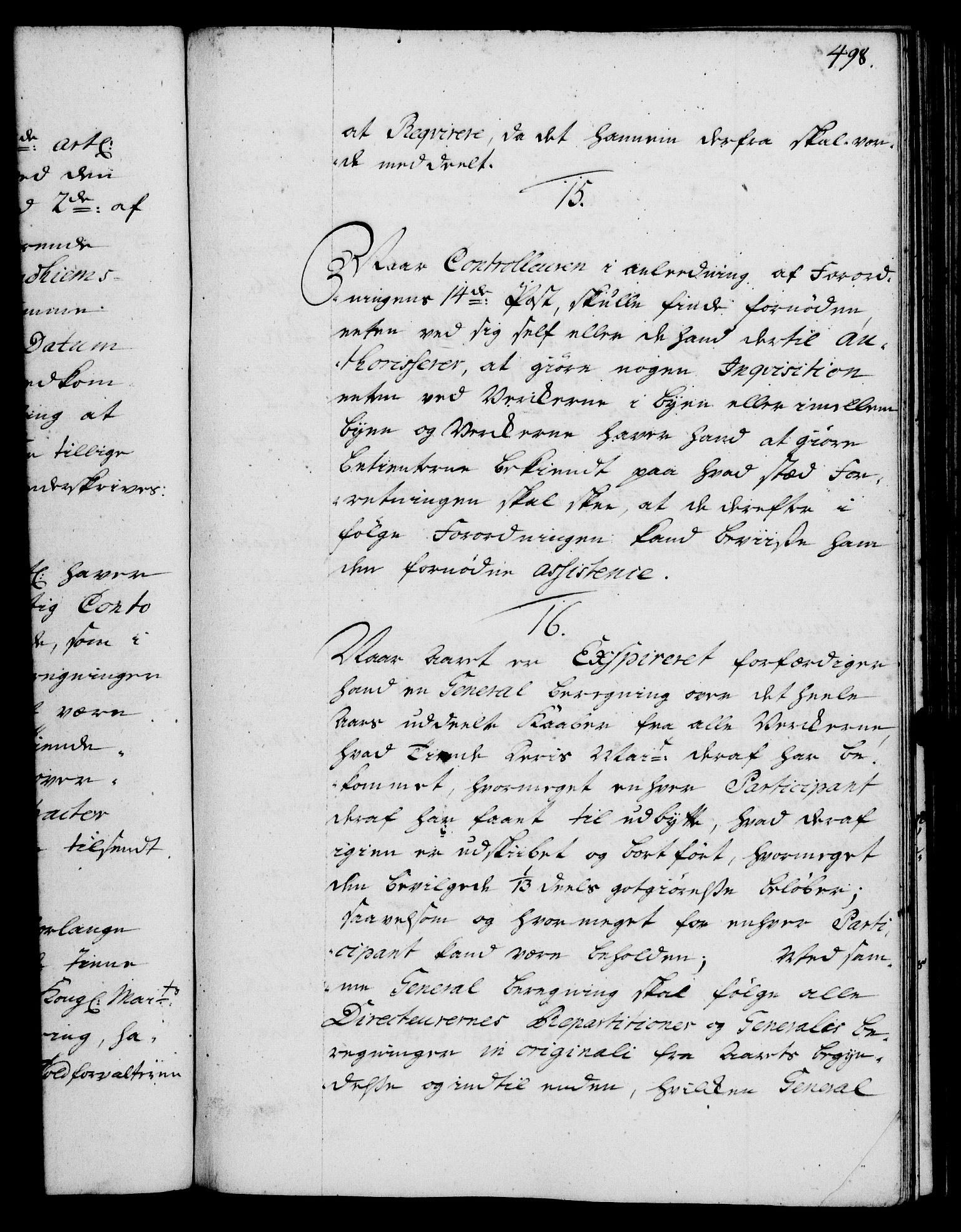 Rentekammeret, Kammerkanselliet, RA/EA-3111/G/Gg/Ggi/L0002: Norsk instruksjonsprotokoll med register (merket RK 53.35), 1729-1751, p. 498