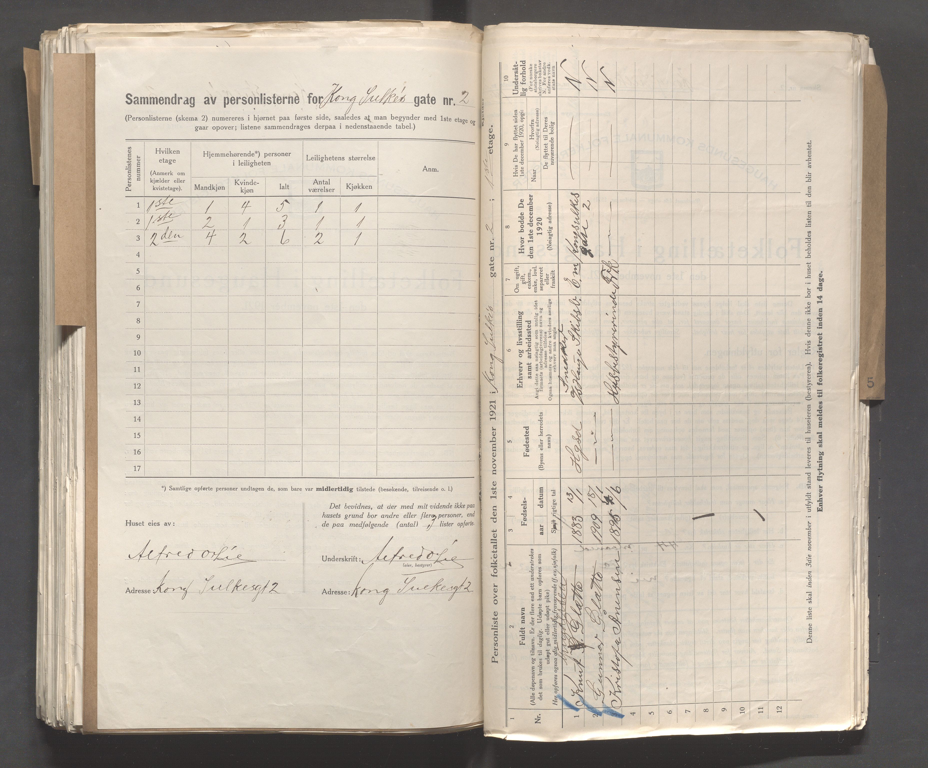 IKAR, Local census 1.11.1921 for Haugesund, 1921, p. 2934